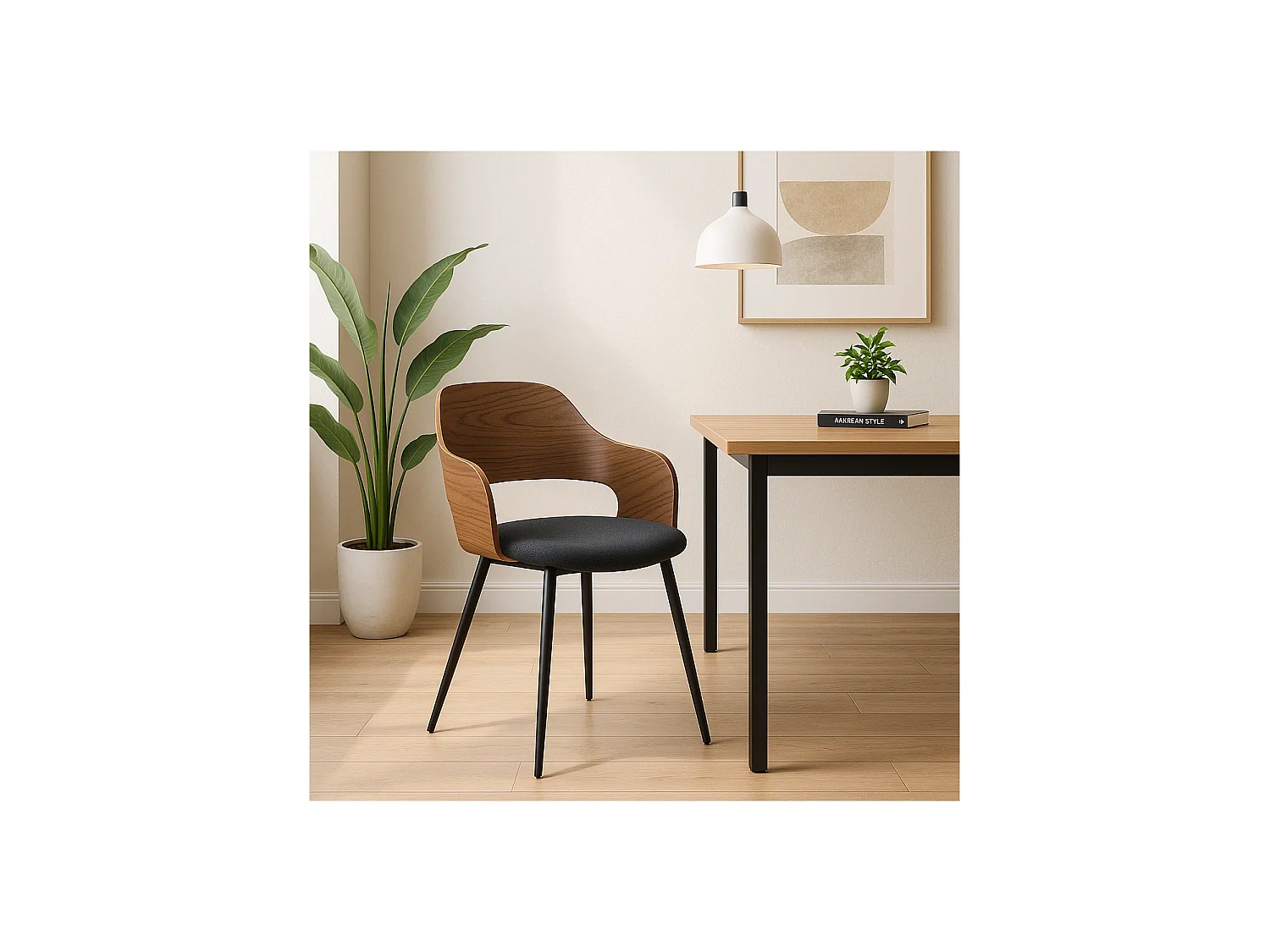 Dining Chair ORBI Walnut/Black