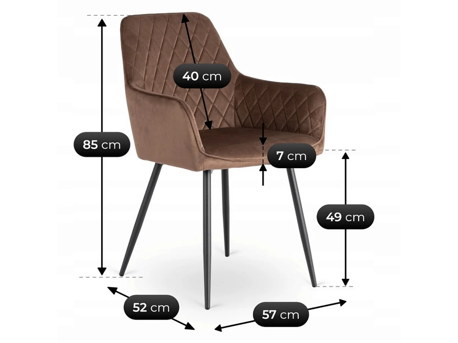 Chaise de salle à manger BRESSO Brown