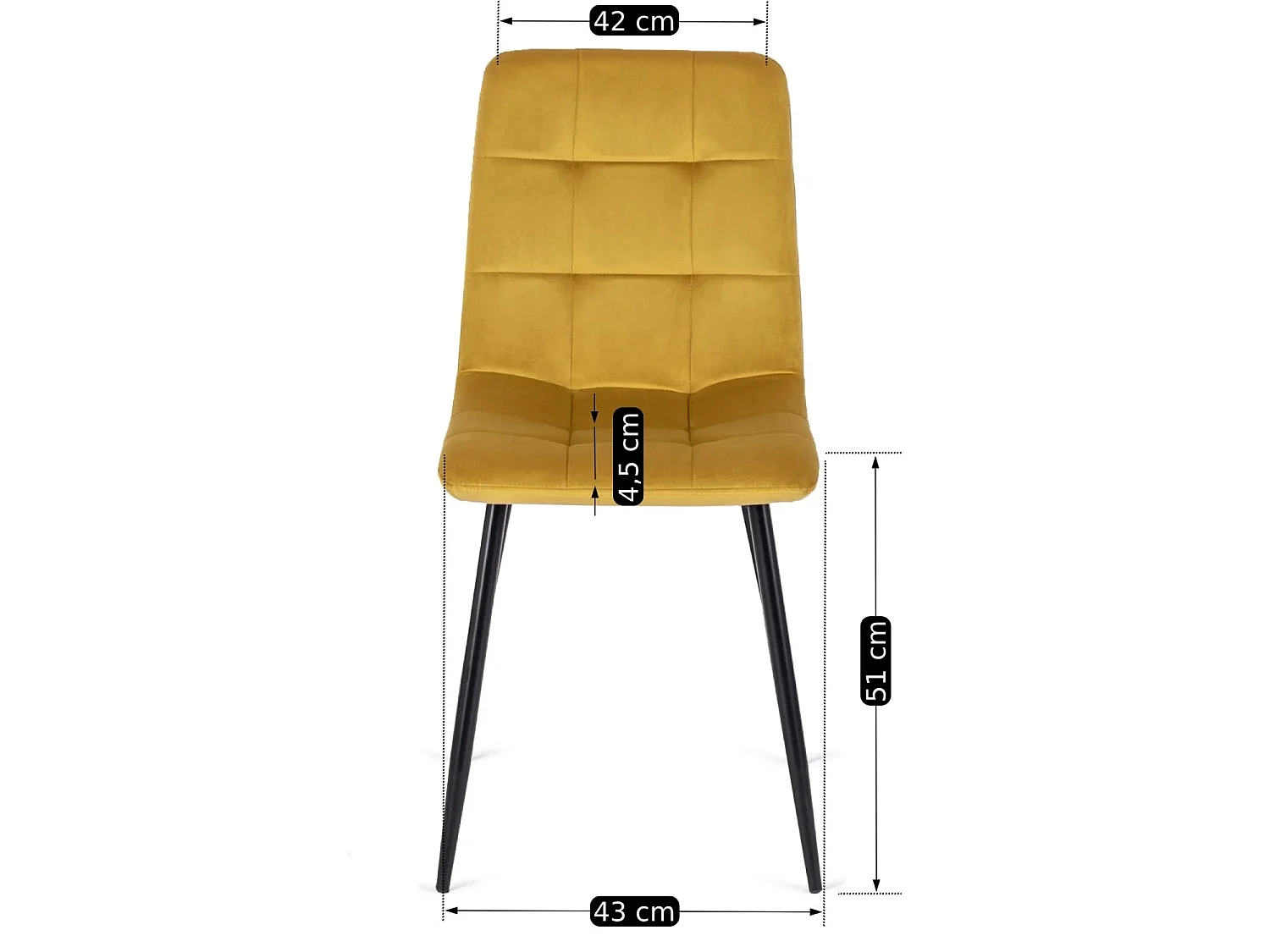 Chaise à manger PÉRU (lux 01) Velours moutarde