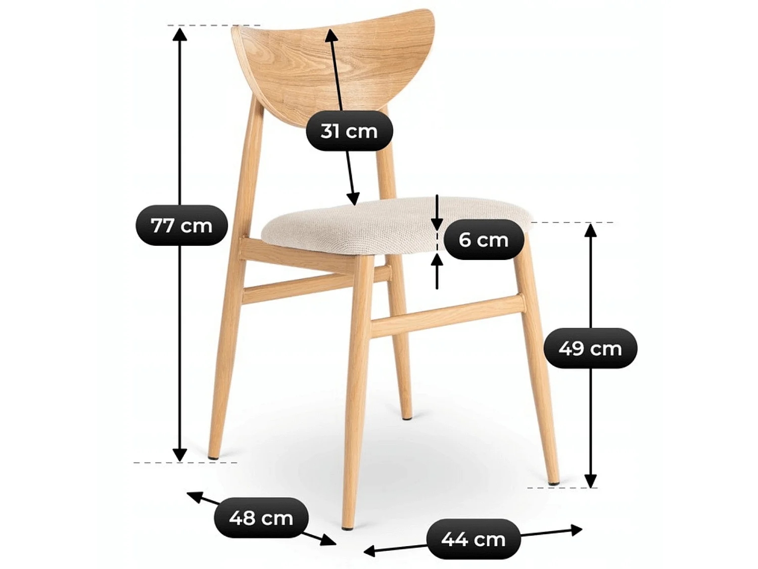 Dining Chair BRAGA Oak/Grey