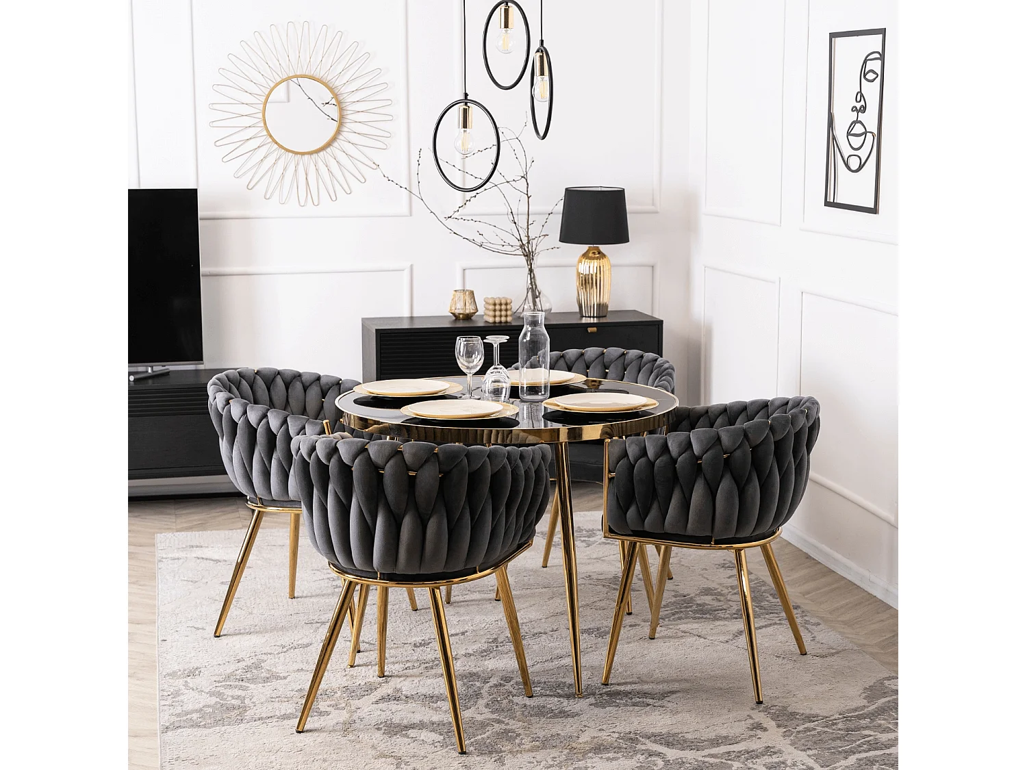 CAPI Dining Chair Grey Velour