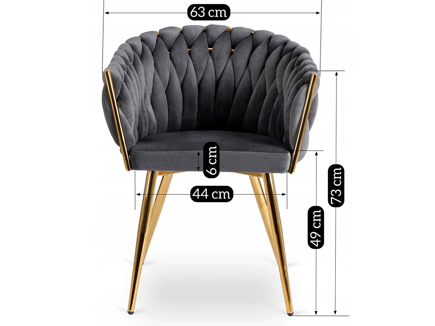 CAPI Dining Chair Grey Velour