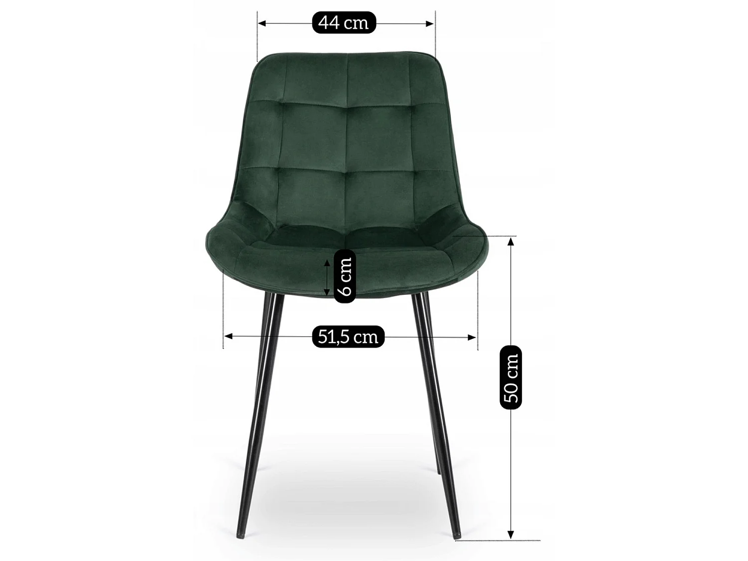 CHRIS Dining Chair Green Velour