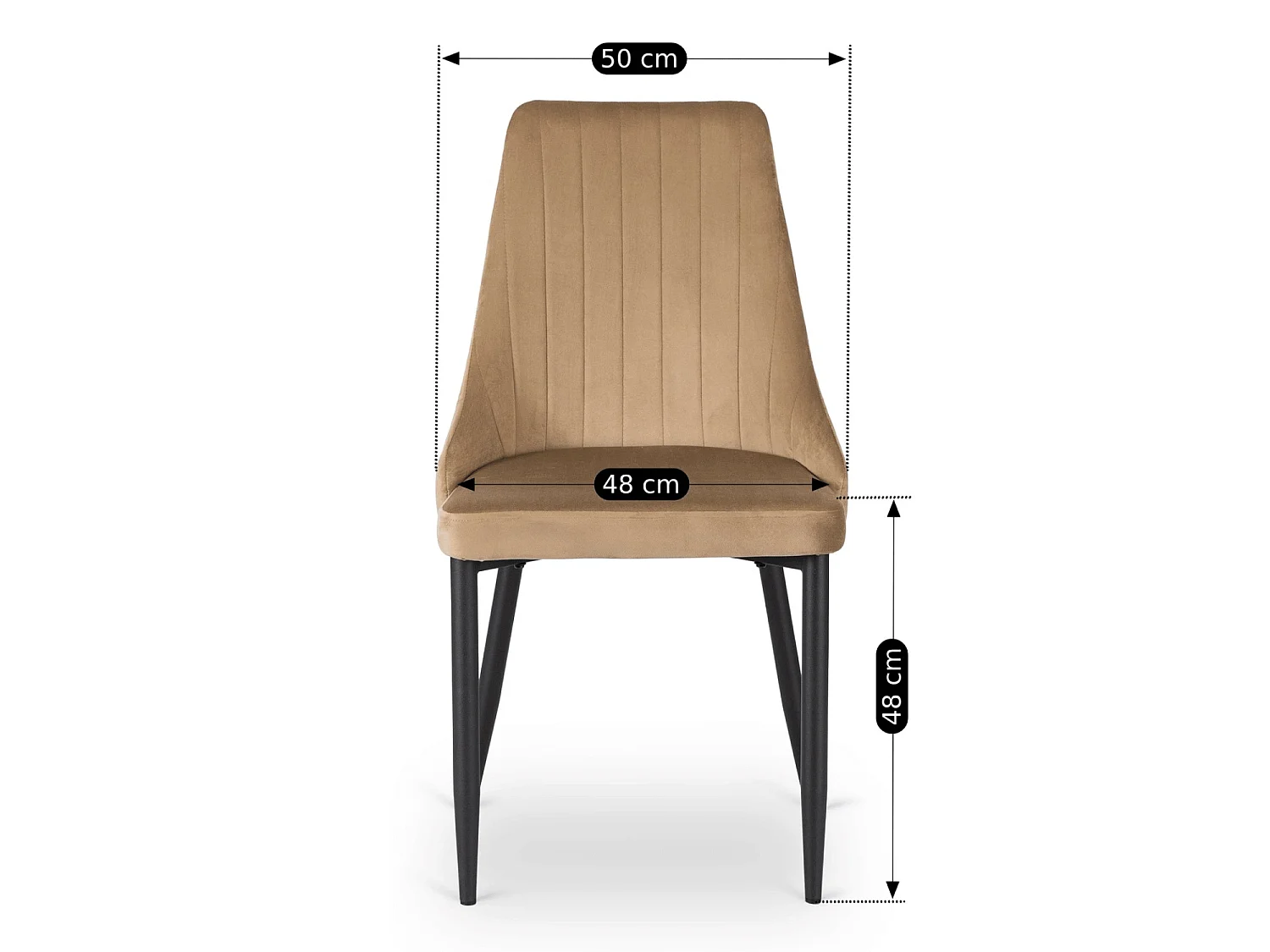 BARI Dining Chair Beige Velour