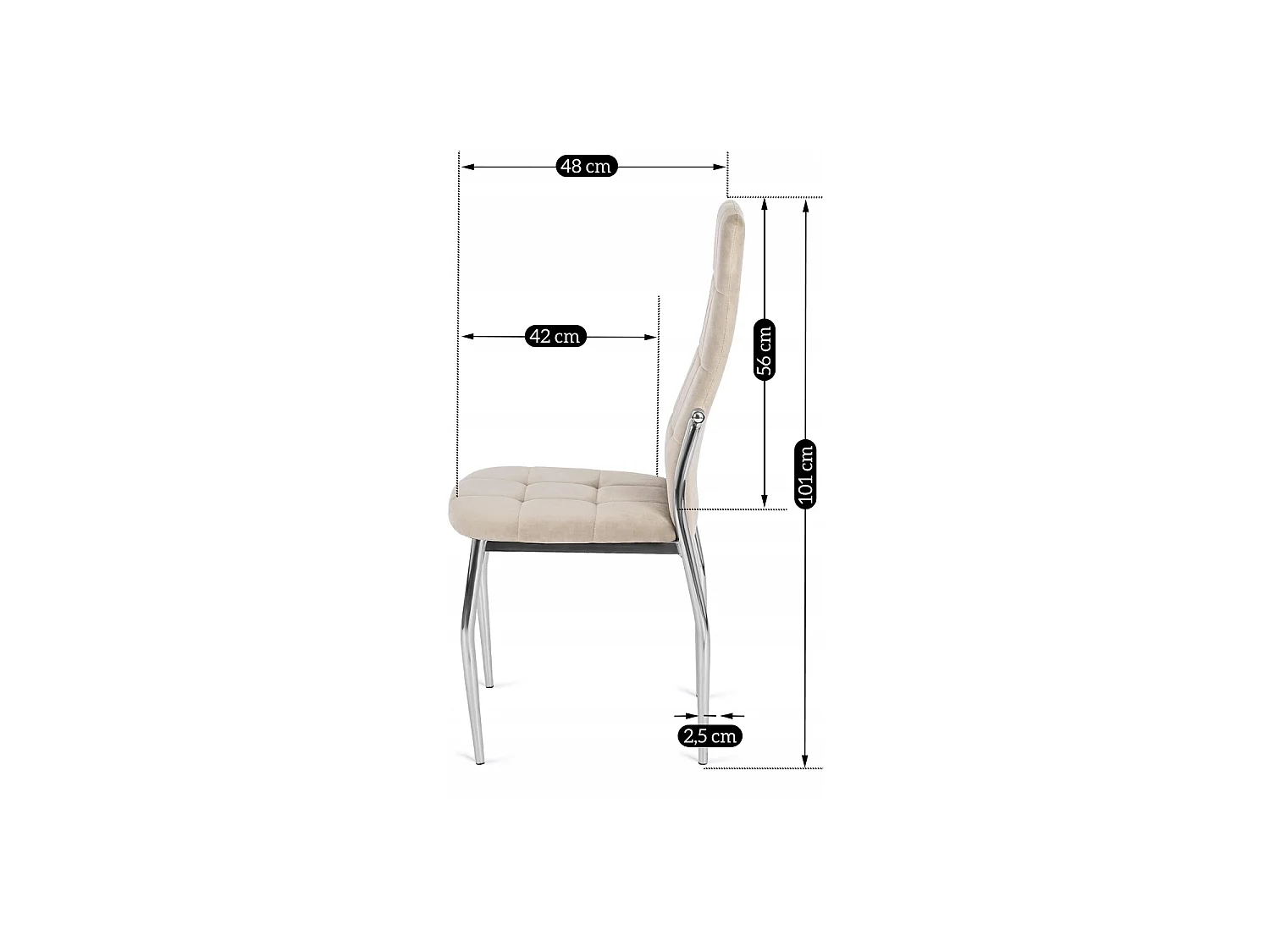 Eettafelstoel MOLLY Beige Velours