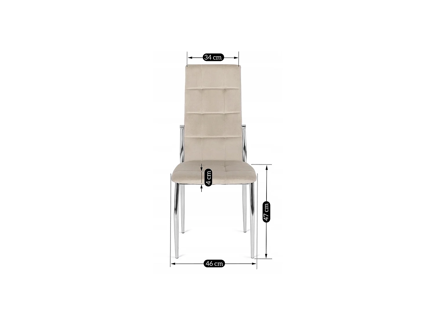 Eettafelstoel MOLLY Beige Velours