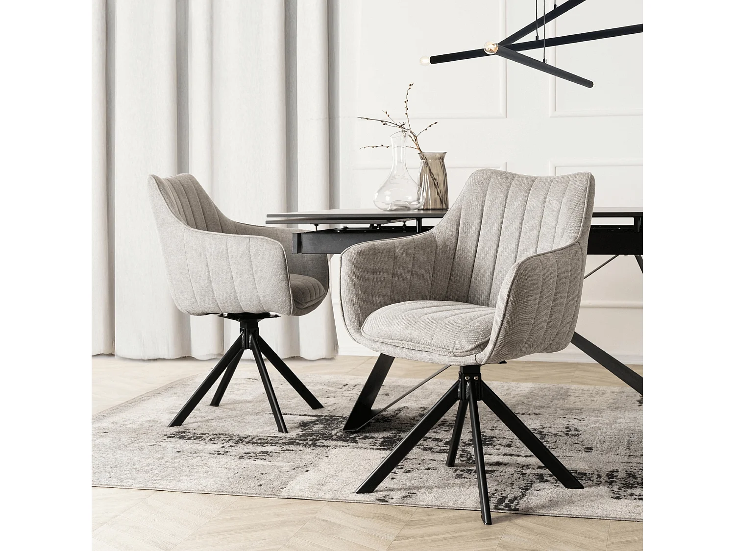Swivel Dining Chair MUMBAI Grey