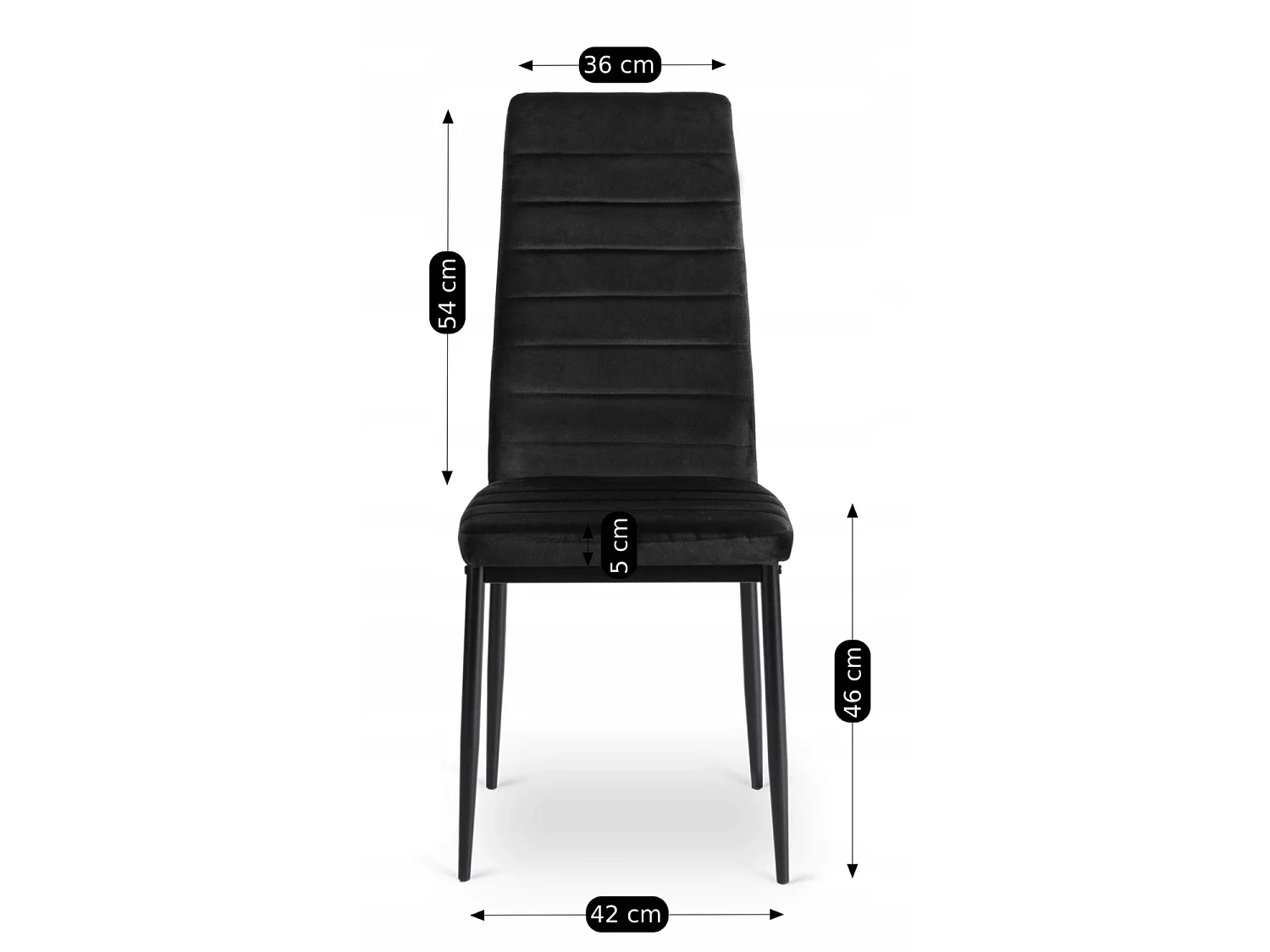 Dining Chair NARIS Black Velour