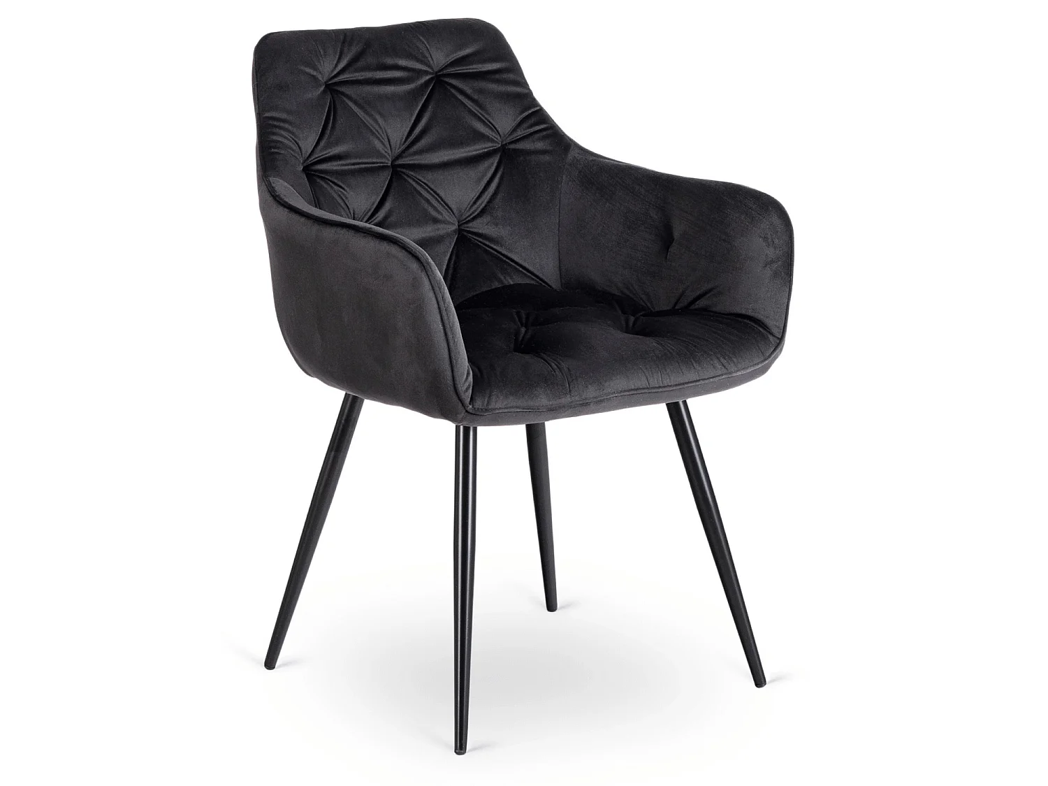 MODESTO Dining Chair Black Velour