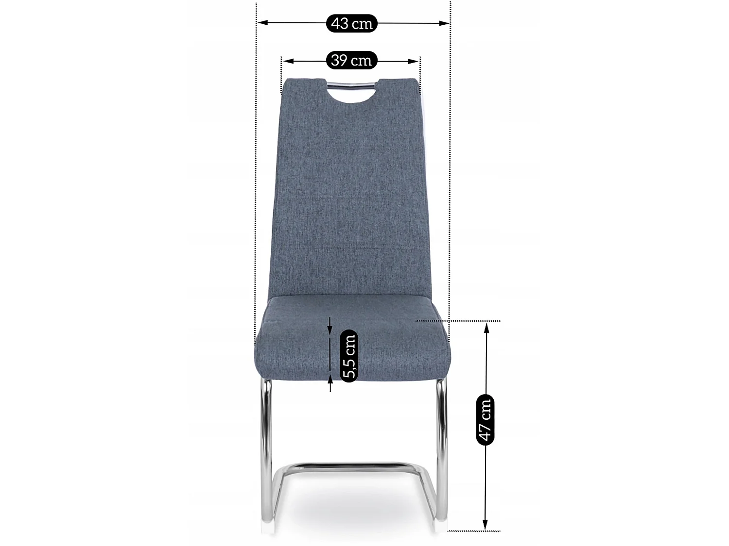 LOPEZ Dining Chair Dark Grey/Black