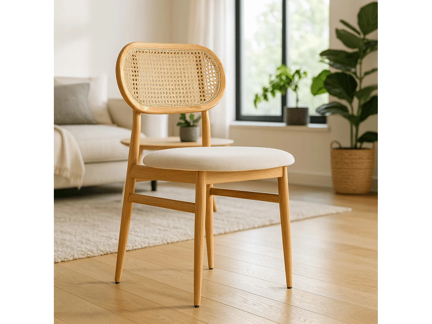 Dining Chair ALTEA Oak/Beige
