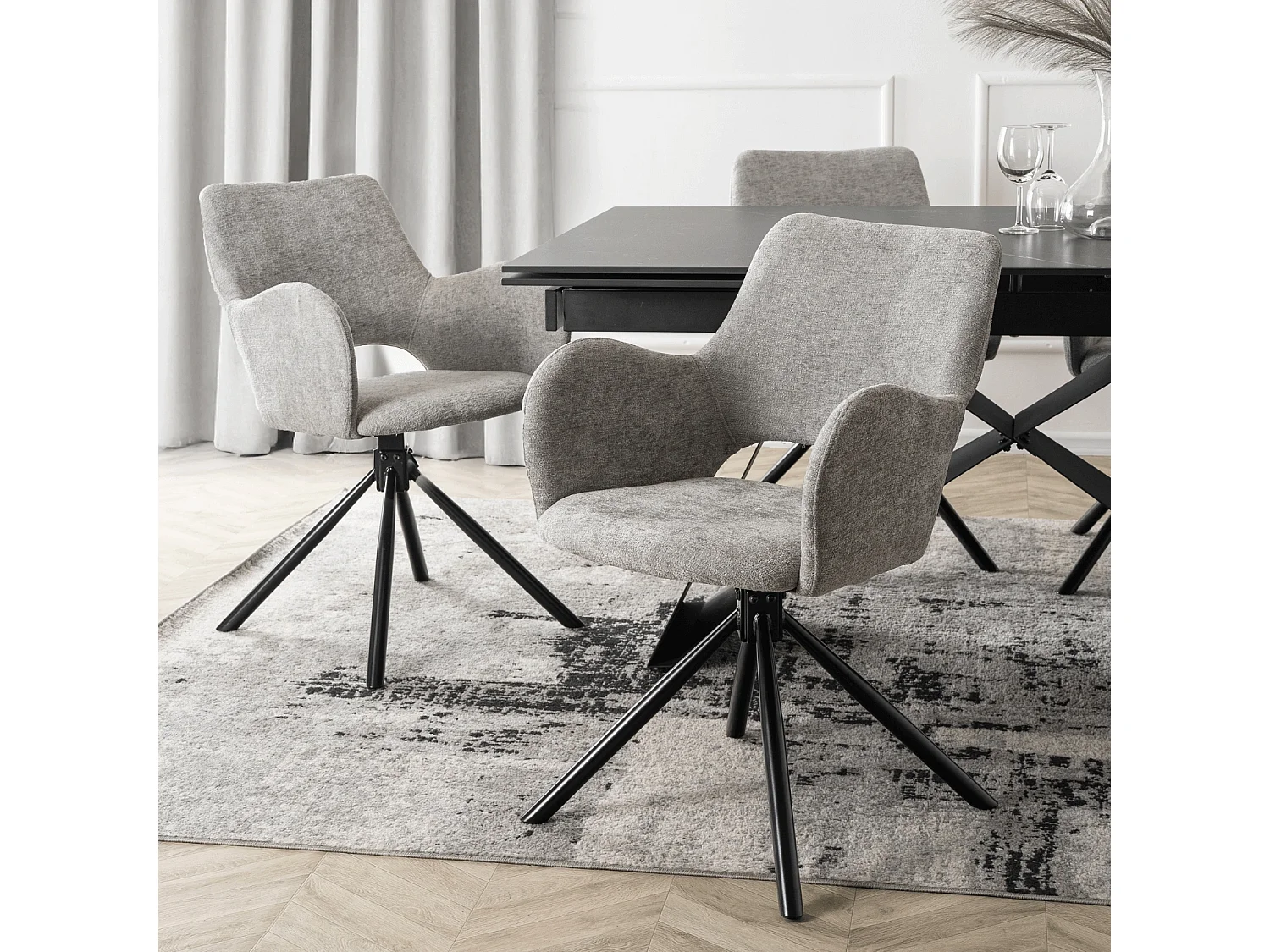 Dining Chair Swivel FLAV Grey