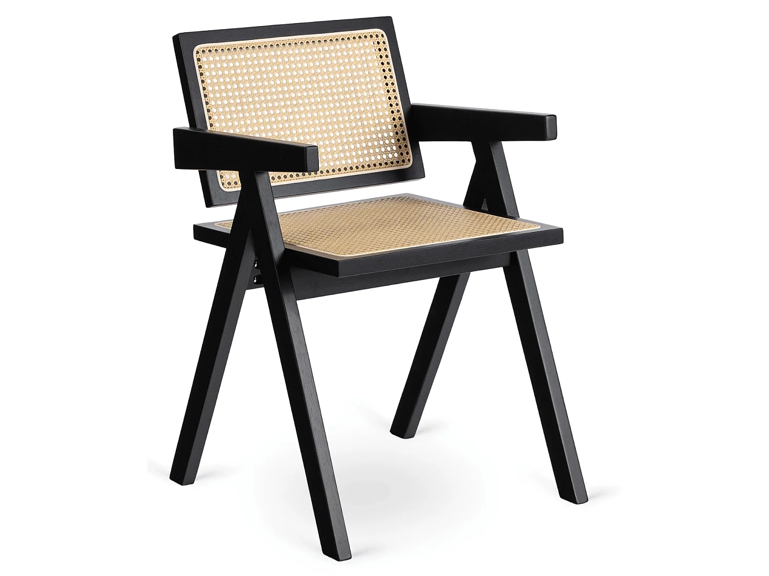 MADERA Dining Chair Black/Beige Openwork