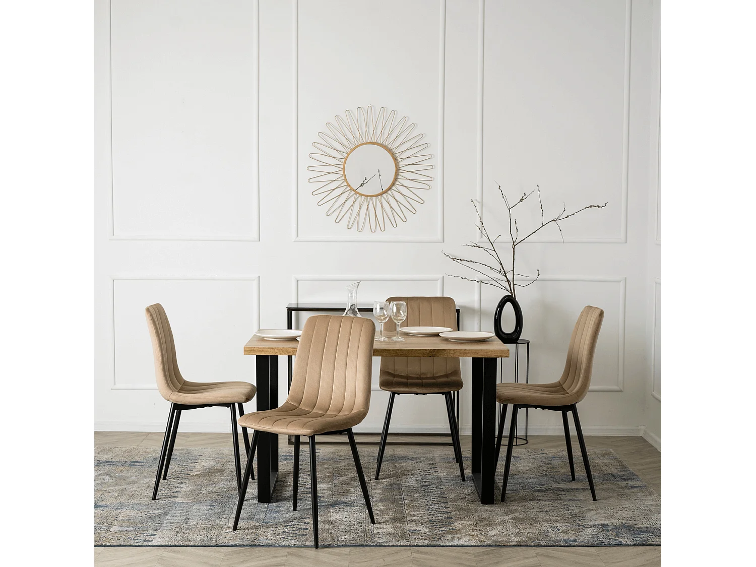 IBIS Dining Chair Beige Velour