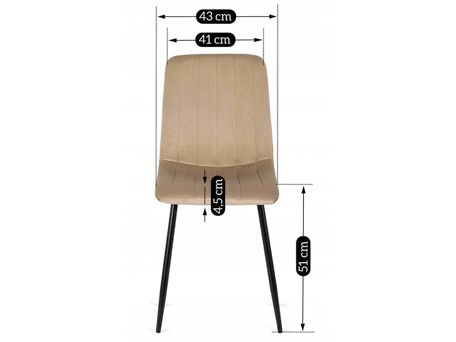 IBIS Dining Chair Beige Velour