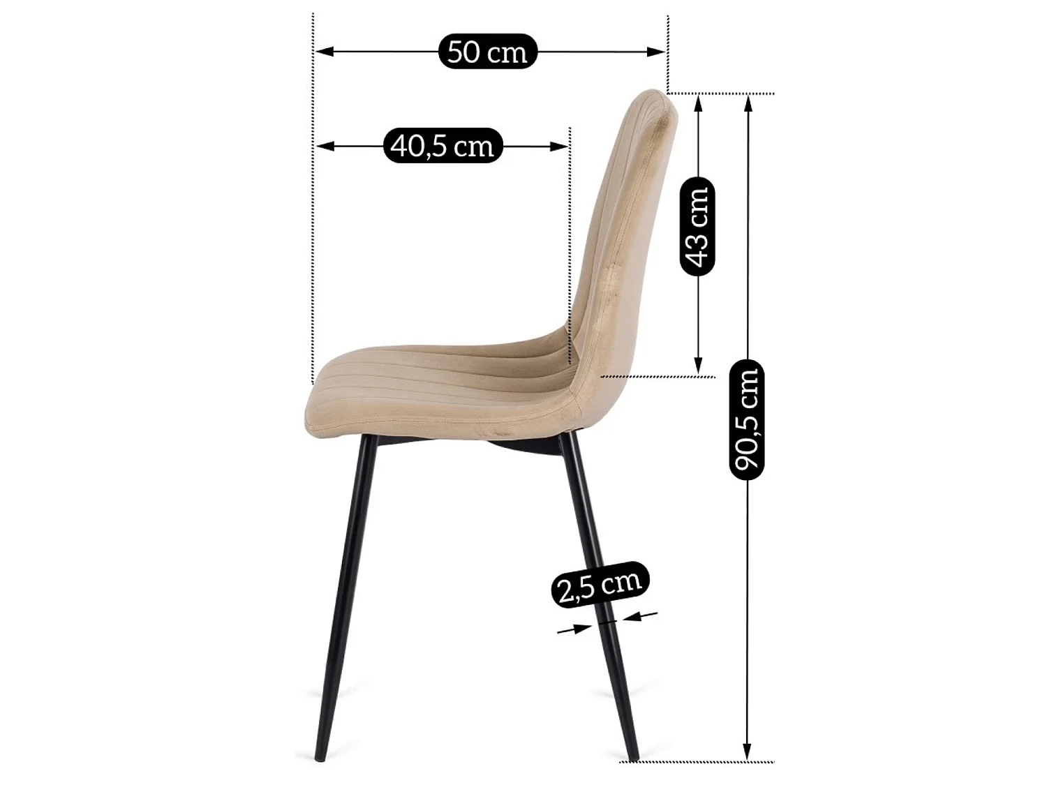 IBIS Dining Chair Beige Velour