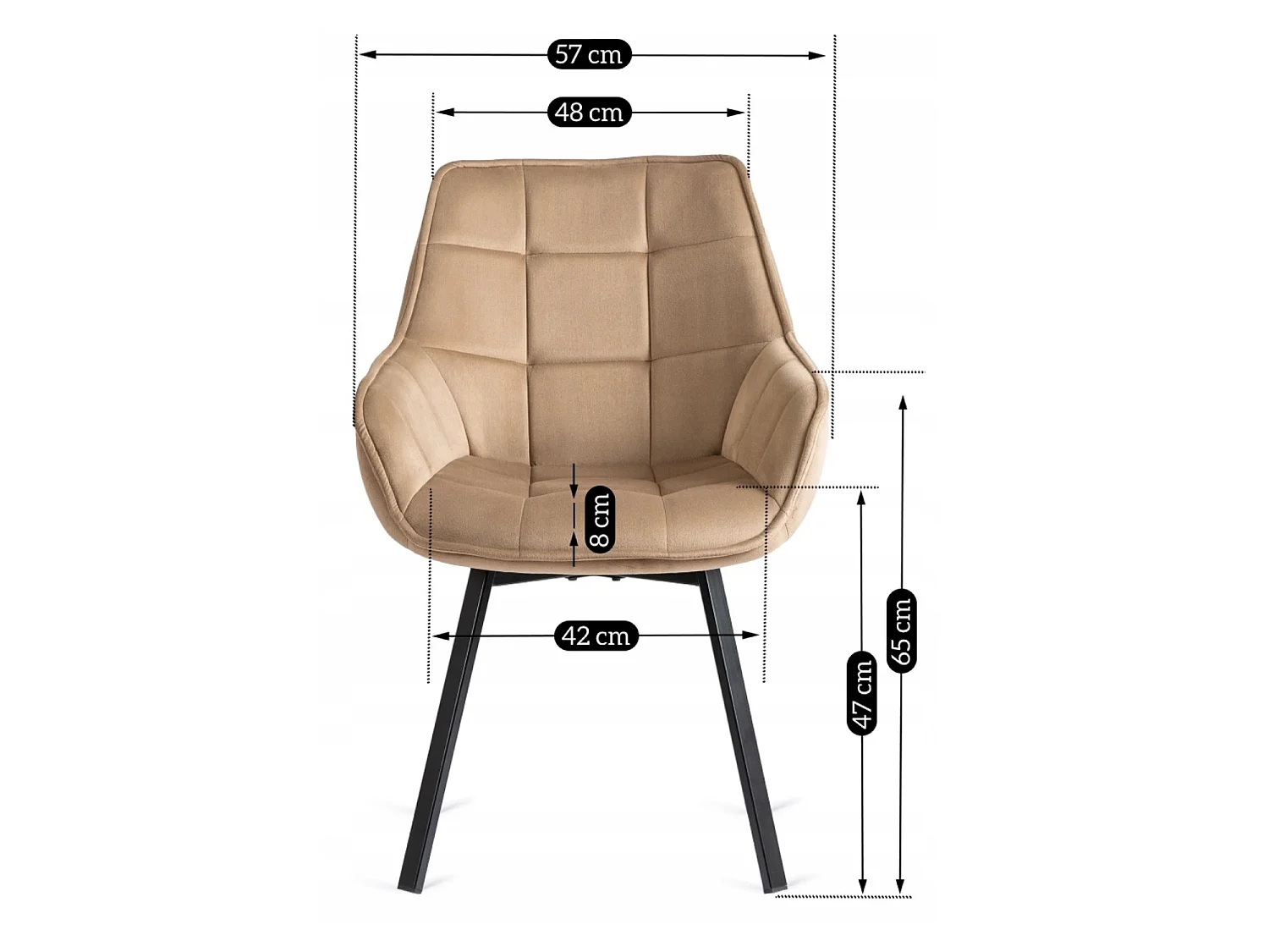 Dining Chair Swivel LUNA 2 Beige
