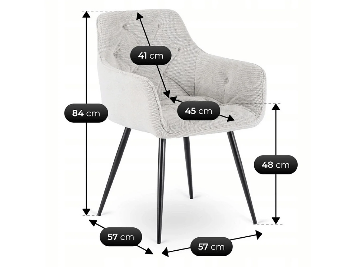 MODESTO Dining Chair Beige Fabric