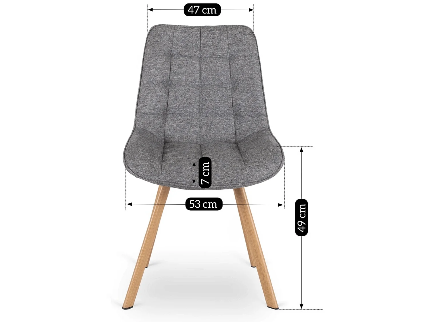 Dining Chair KATHY Grey Upholstered
