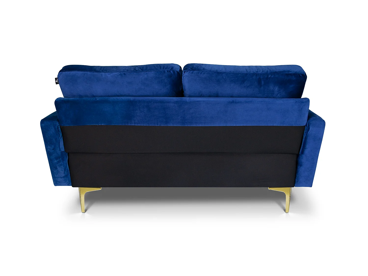 Divano 2 posti in velluto blu piedi in metallo dorato – Chloe