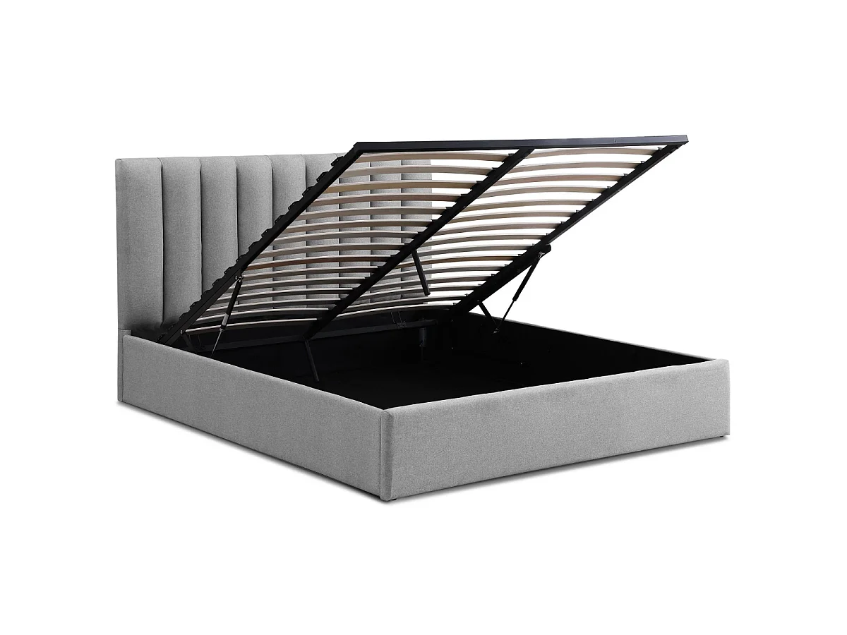 Pack Lit Coffre & Matelas "Dream & Goodream" 160x200cm Gris