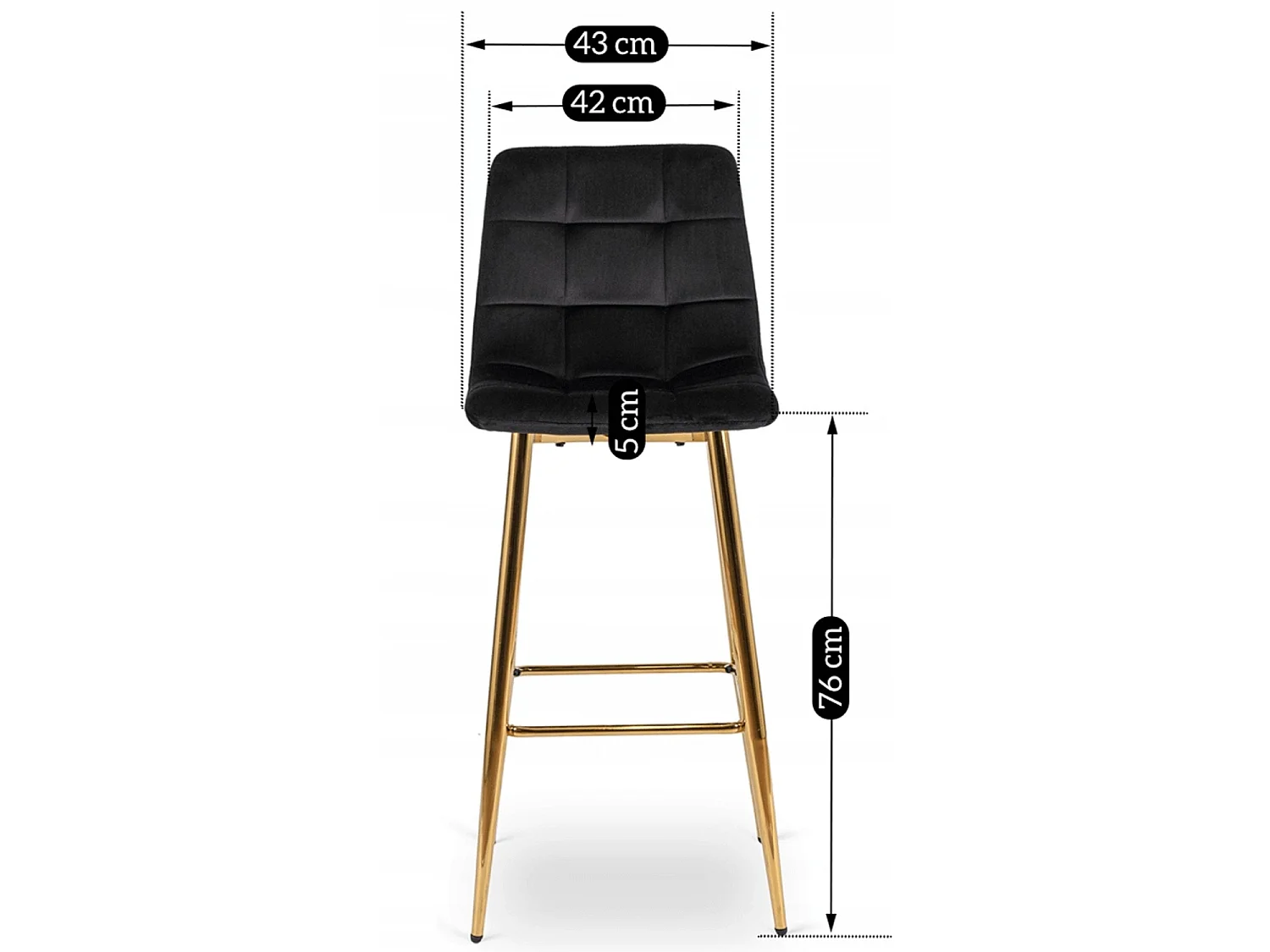 Bar stool ARIEL Black Velour