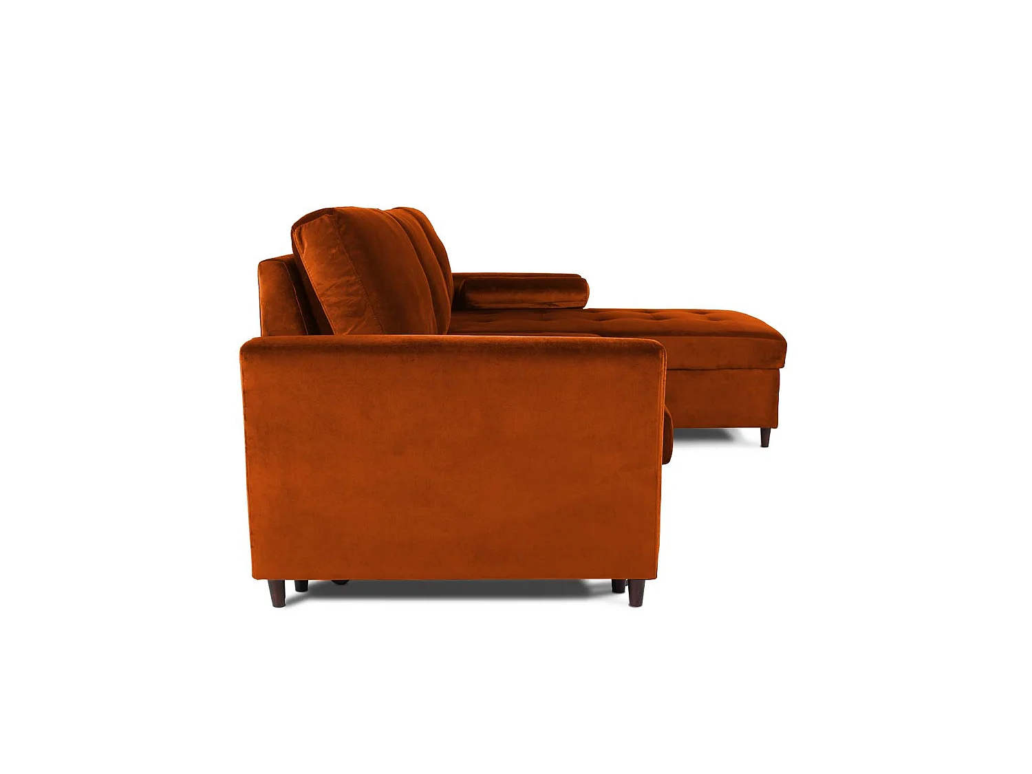 Canapé d'angle convertible réversible 4 places en velours vert