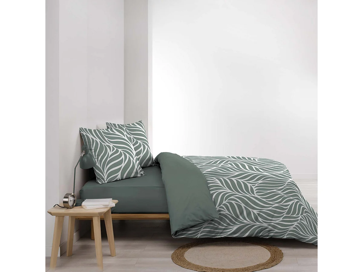 Parure de Lit 3 Pièces "Morgane" 240x220cm Vert Sauge