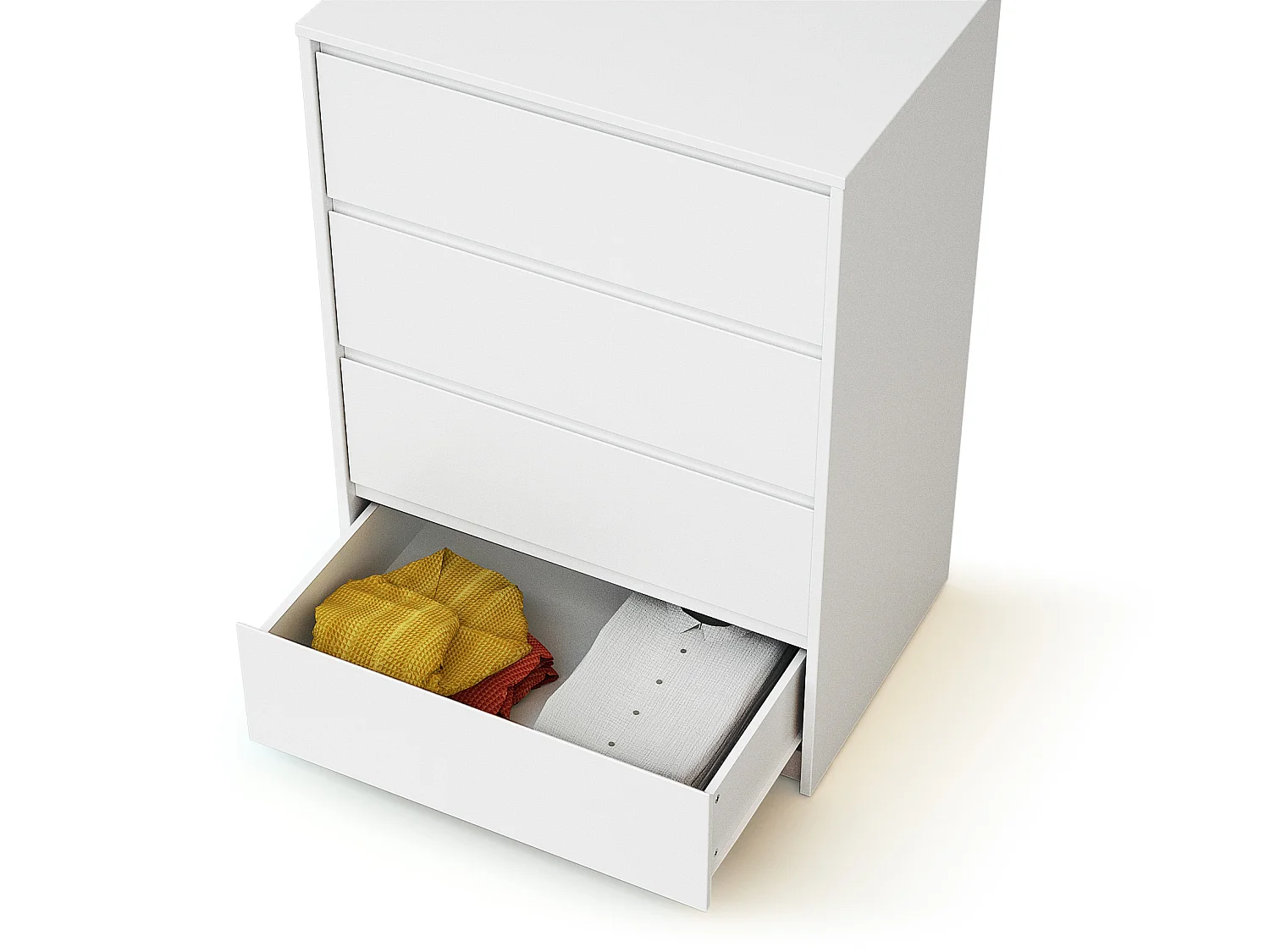 Cassettiera bambini 4 cassetti UNO legno - Bianco