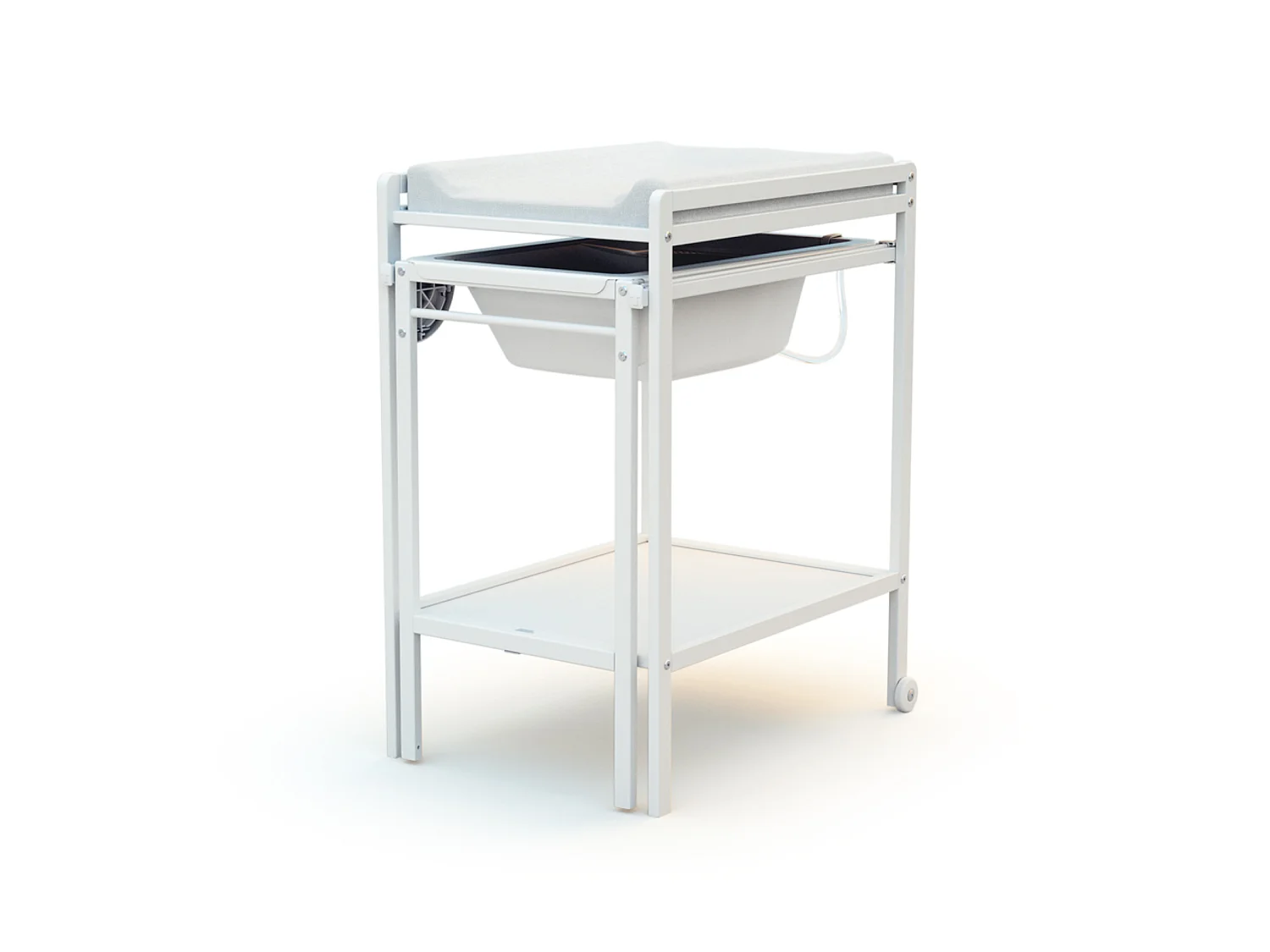 Table à Langer avec Baignoire en bois LILO Blanc