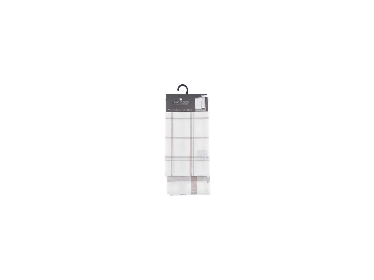 Lot de 2 Torchons de Cuisine "Traditionnel" 70cm Gris