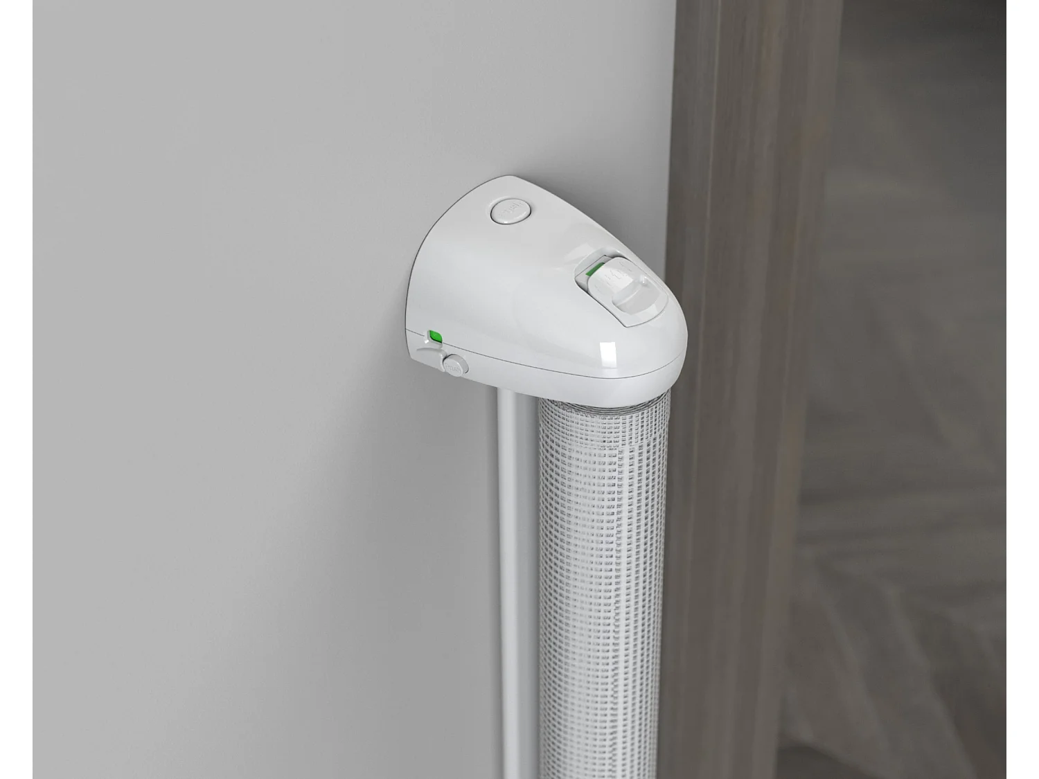 Barrière de sécurité bébé sur enrouleur KLIP - Blanc 130 cm - dès 24 mois