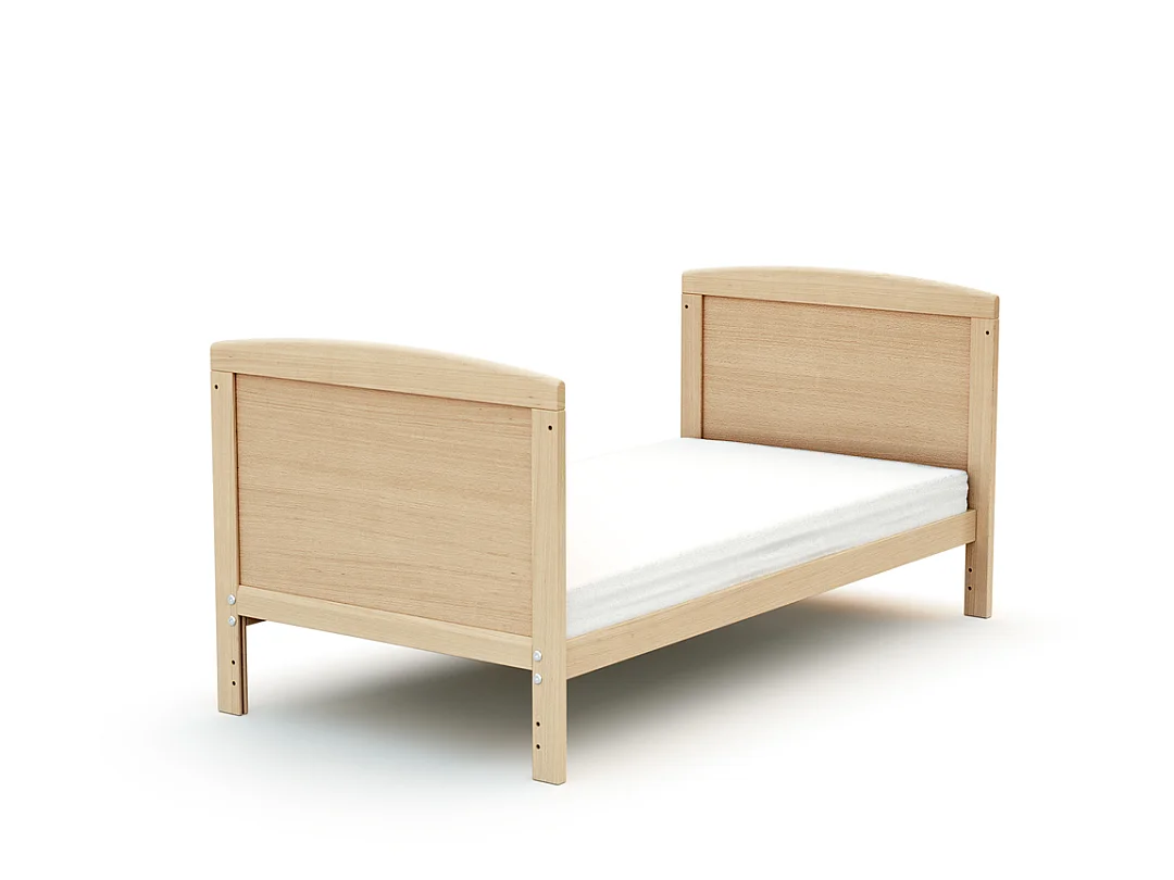 Lit bébé évolutif en bois avec matelas en bois LUNA Hêtre Verni