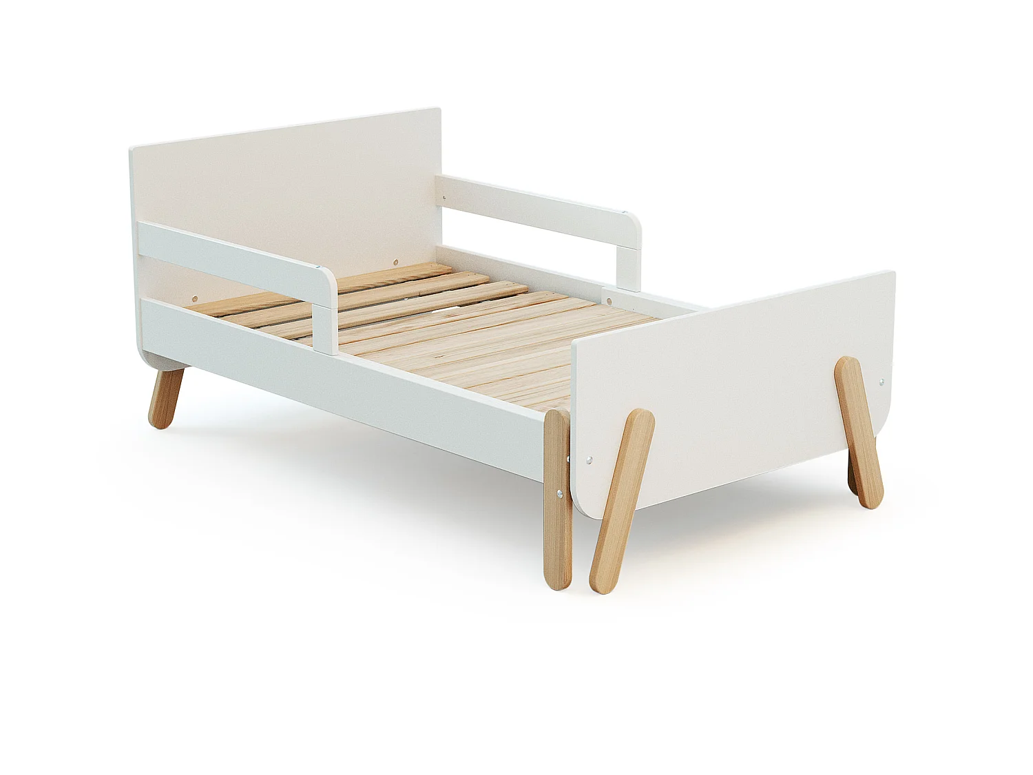 Lit enfant extensible en bois 80x140-165-190 PIRATE - Blanc