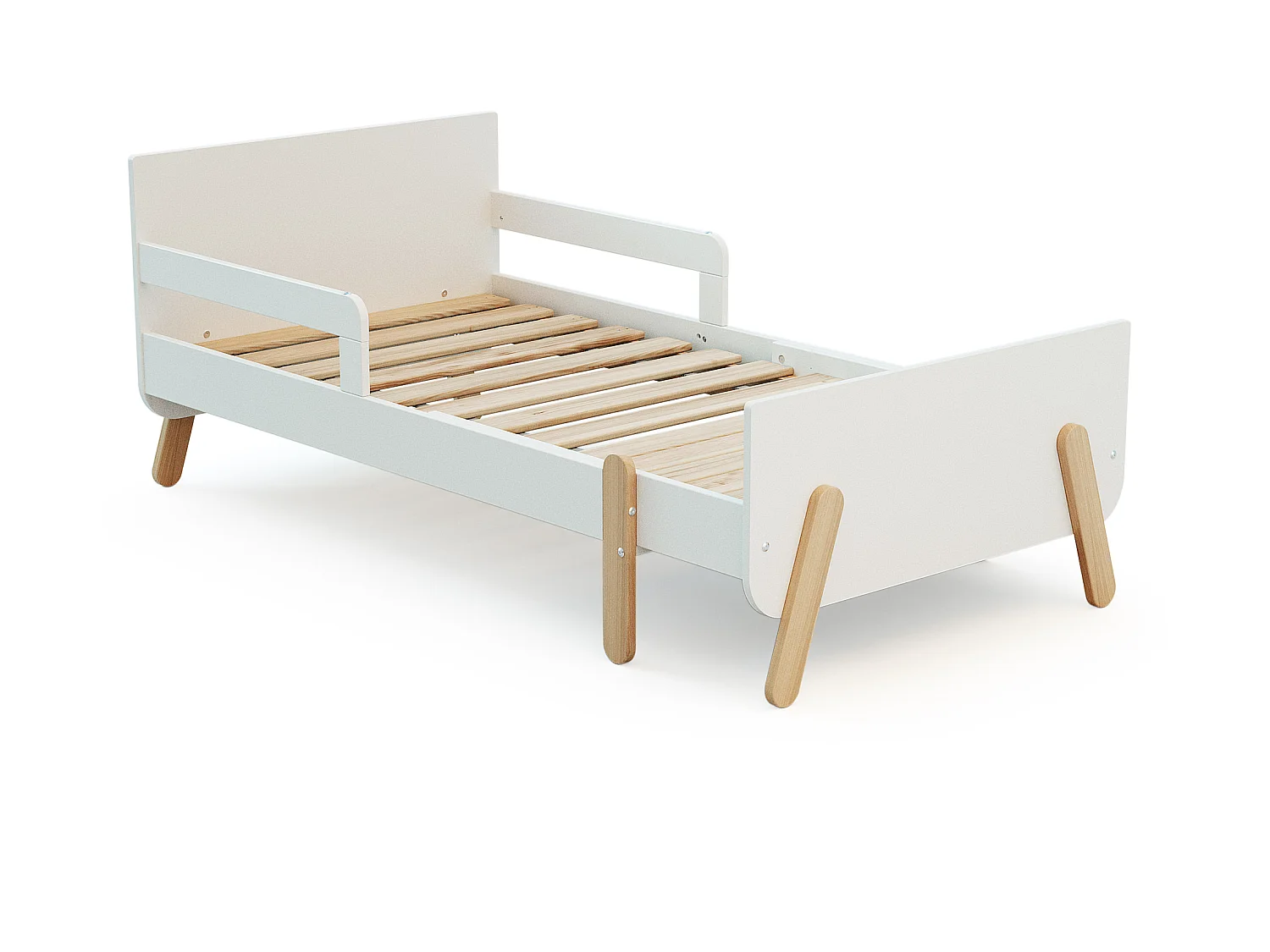 Lit enfant extensible en bois 80x140-165-190 PIRATE - Blanc