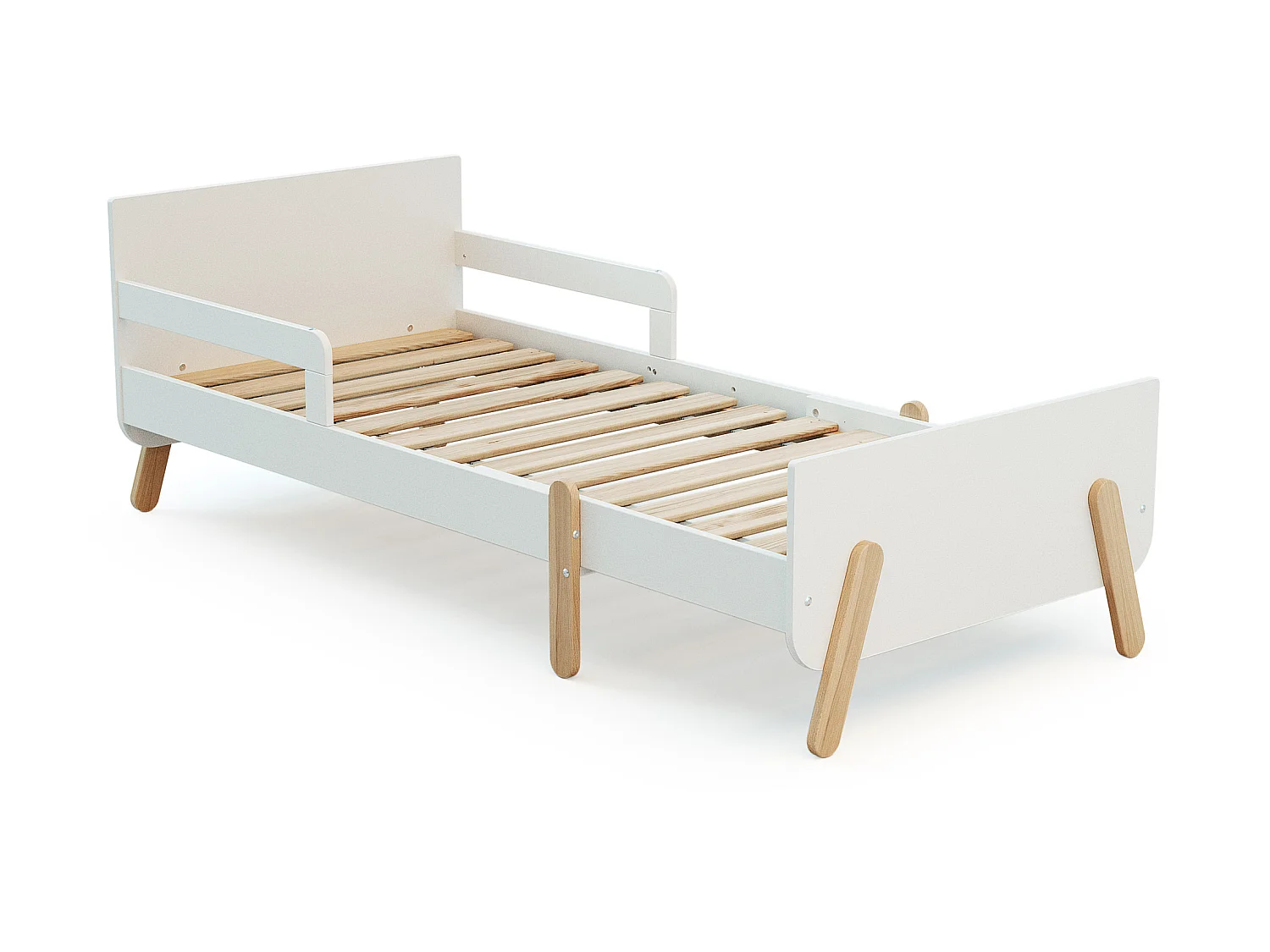 Lit enfant extensible en bois 80x140-165-190 PIRATE - Blanc