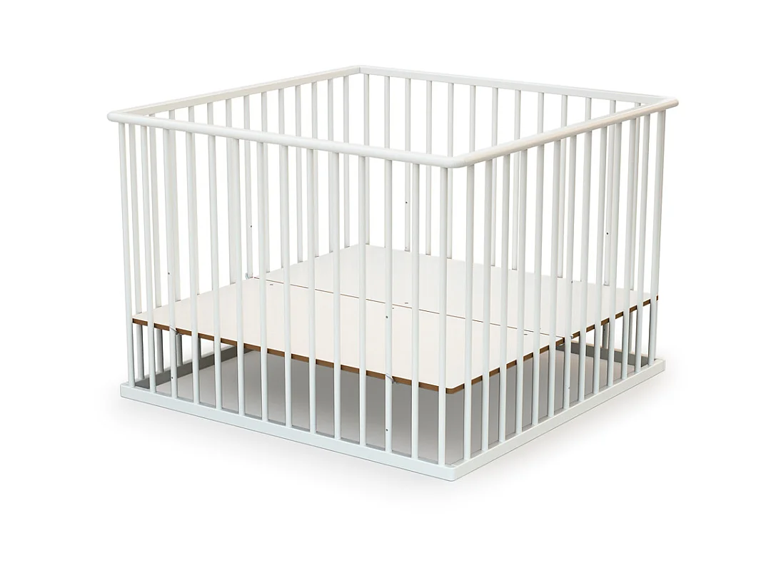 Parc bébé en bois Blanc 100 x 100 cm CUBO