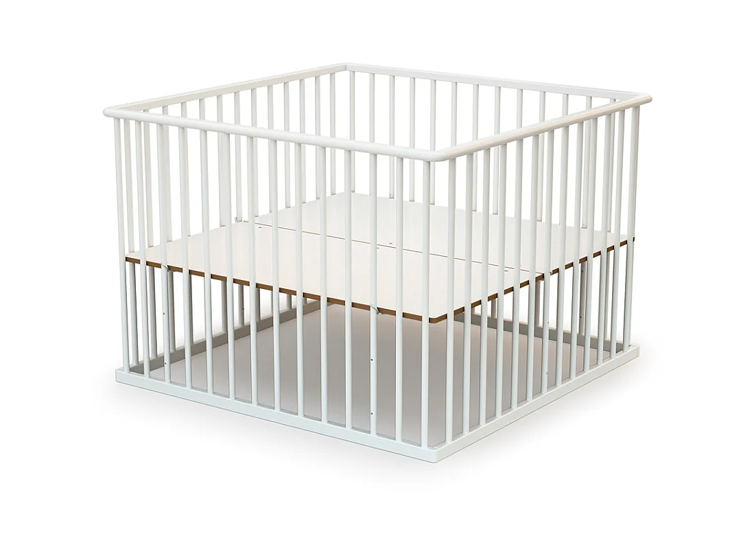 Parc bébé en bois Blanc 100 x 100 cm CUBO