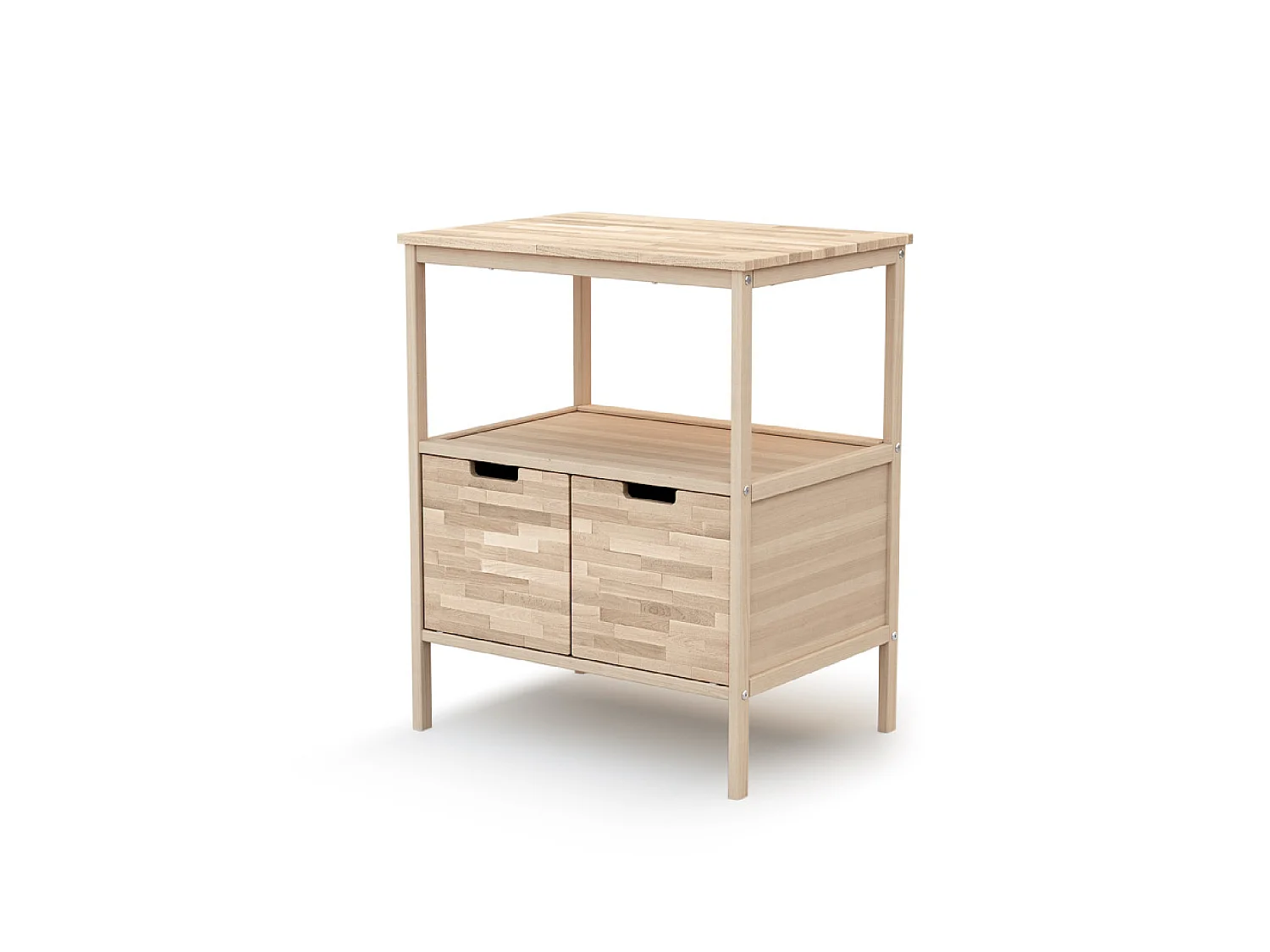 Meuble à langer 2 portes en bois NATUR - Hêtre Brut