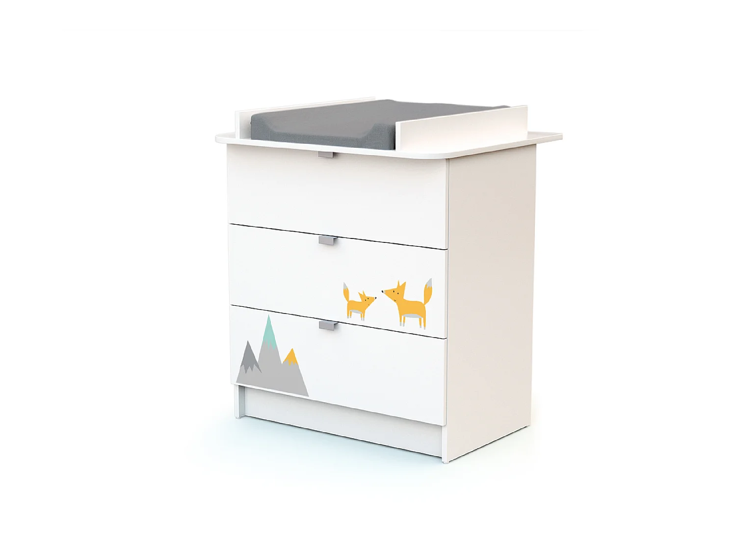 Commode met 3 laden Renard in hout Wit  ALBA