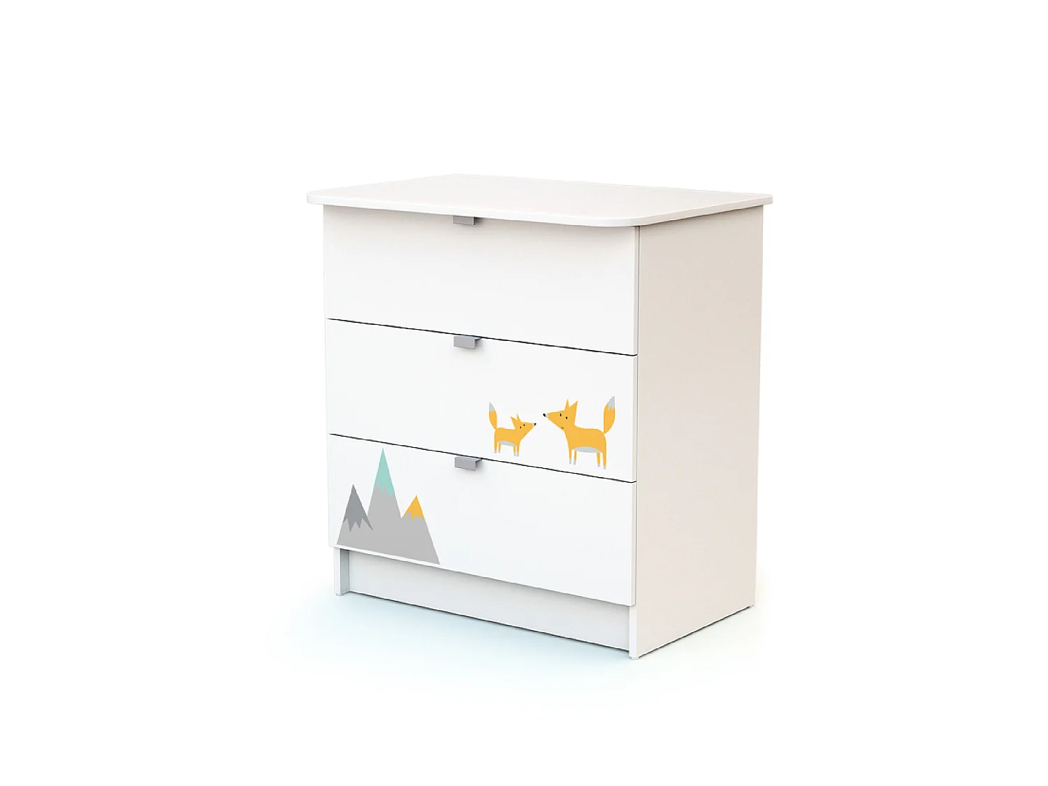 Commode met 3 laden Renard in hout Wit  ALBA