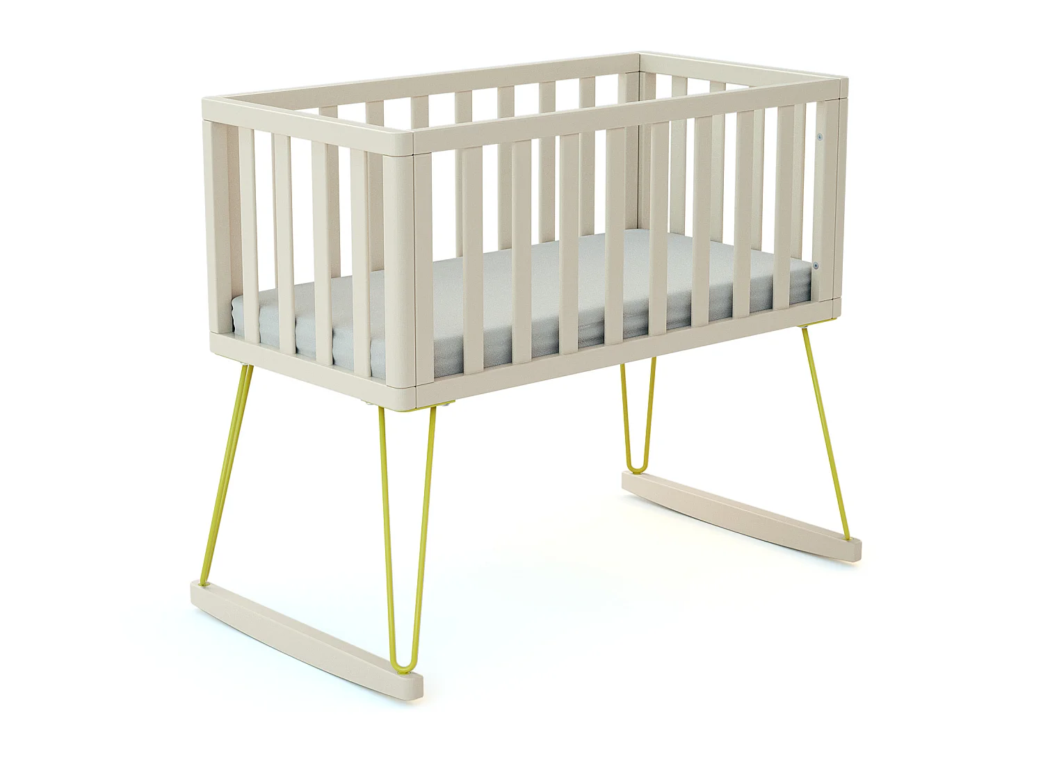 Berceau à bascule en bois ONLY Jaune 40 x 80 cm
