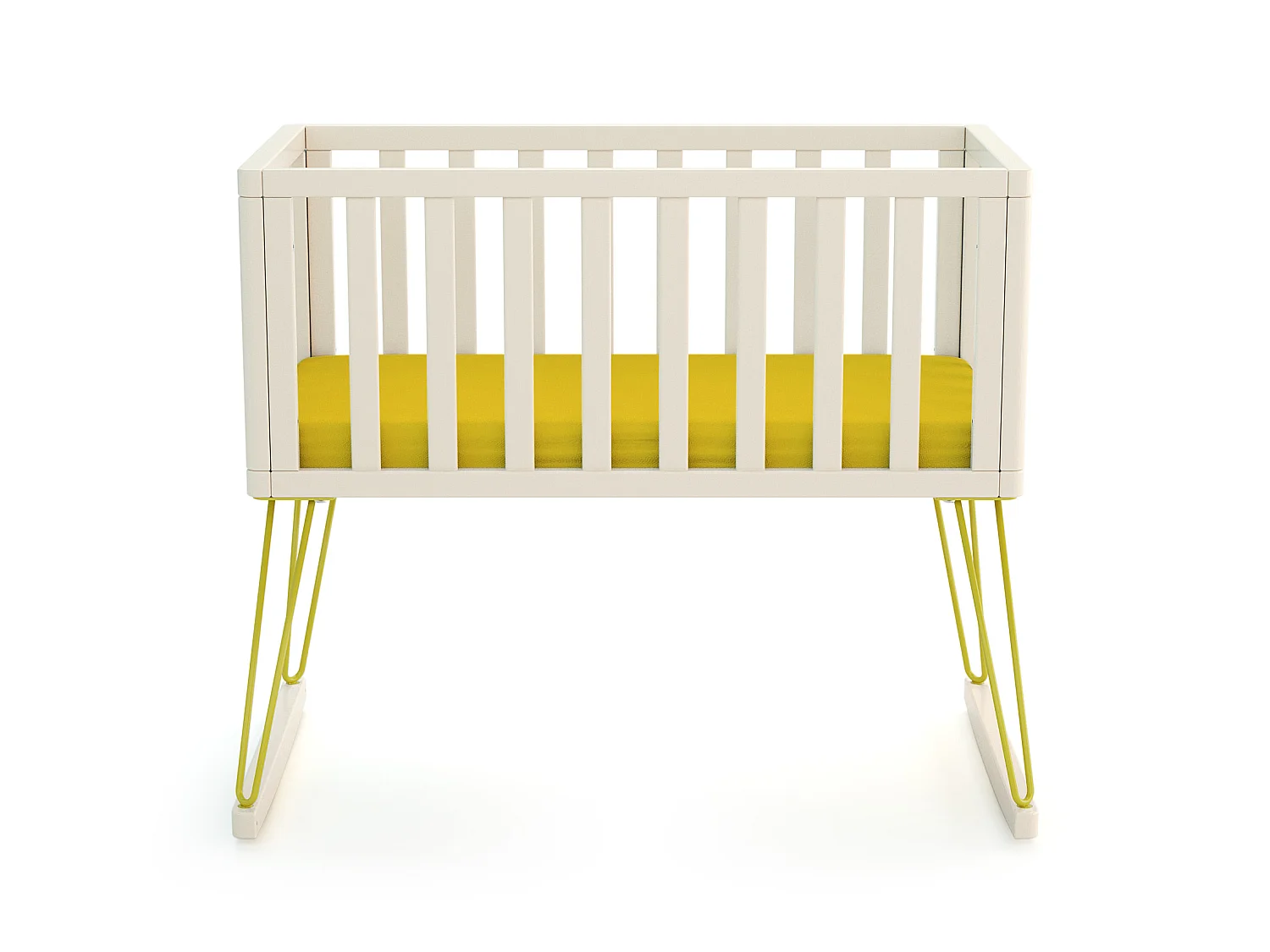 Berceau à bascule en bois ONLY Jaune 40 x 80 cm