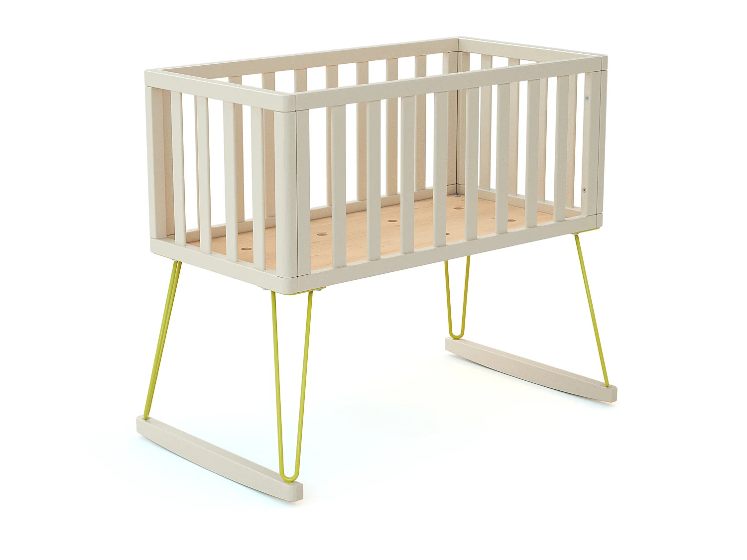 Berceau à bascule en bois ONLY Jaune 40 x 80 cm