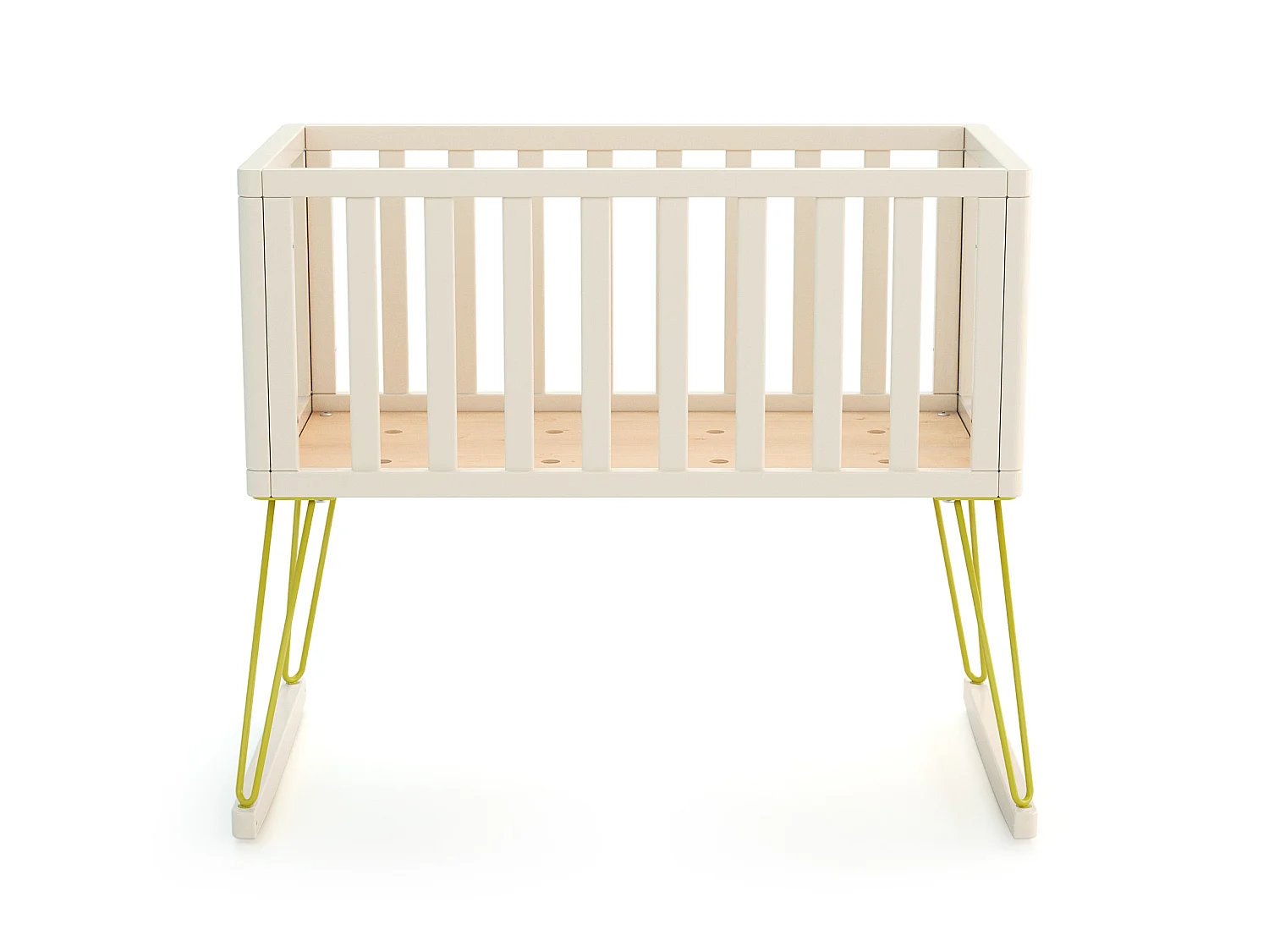 Berceau à bascule en bois ONLY Jaune 40 x 80 cm