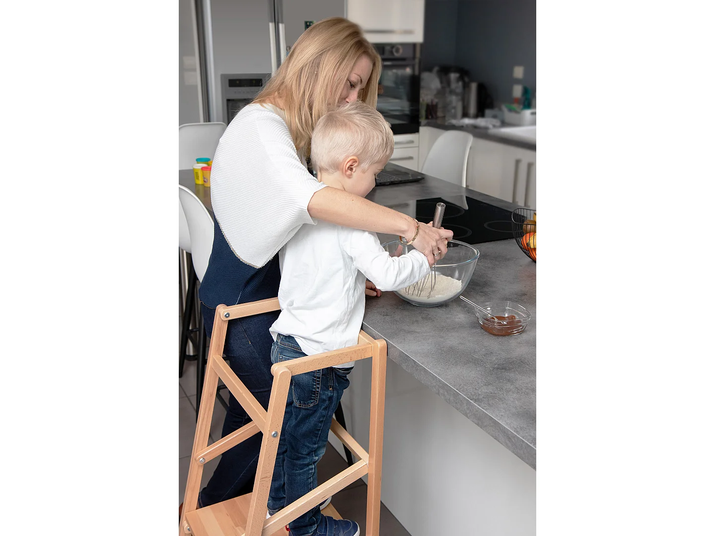 Tour d'observation/apprentissage enfant en bois ESSENTIEL Hêtre Verni