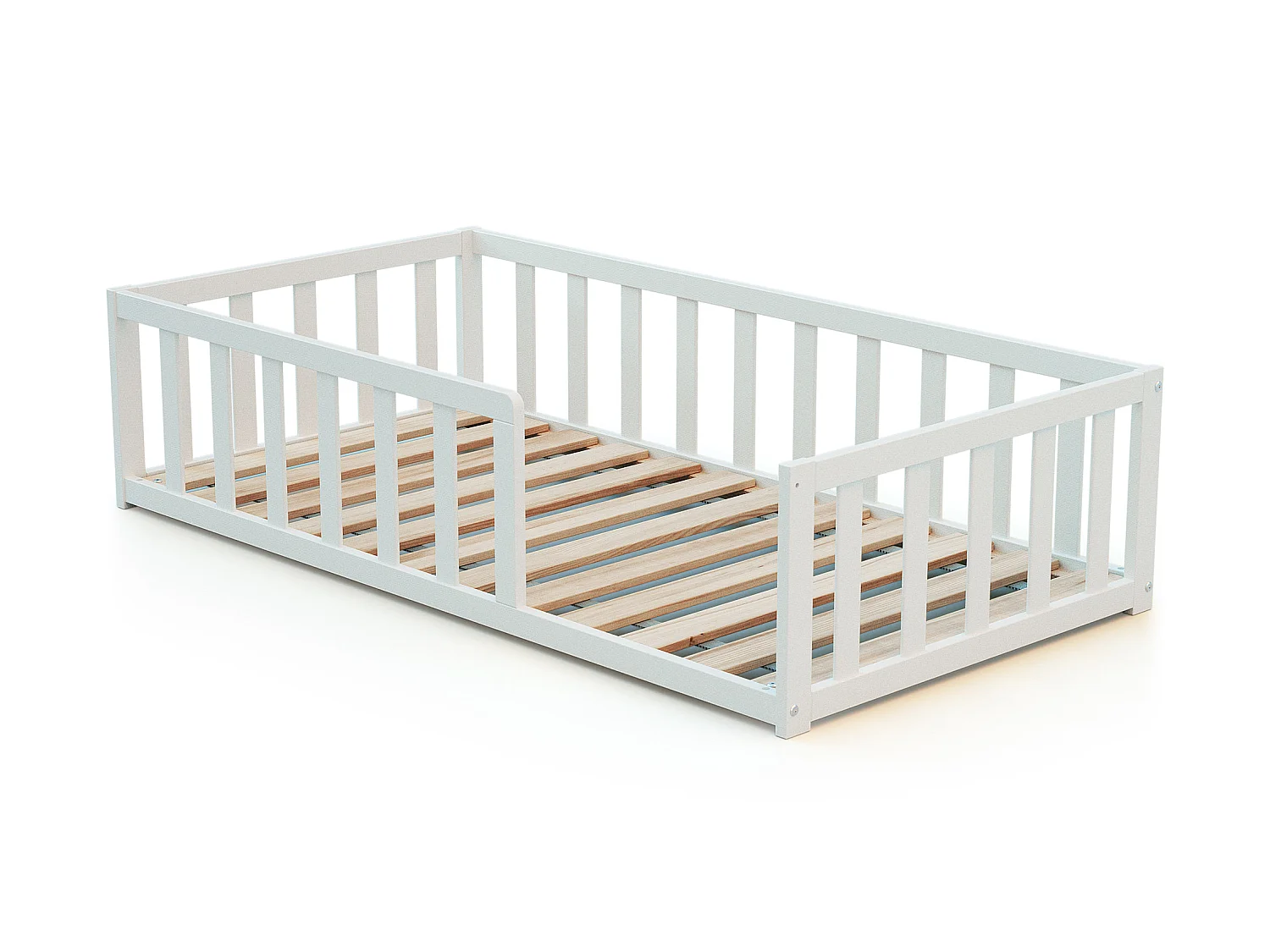 Vloerbed kinderbed in hout Wit 70 x 140 cm KAÏA