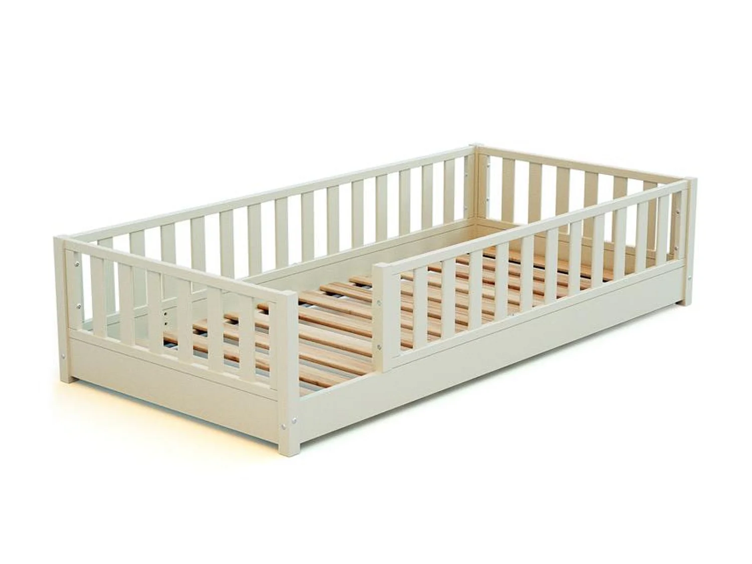 Lit au sol enfant en bois SONHO - 90x190 - Blanc perle