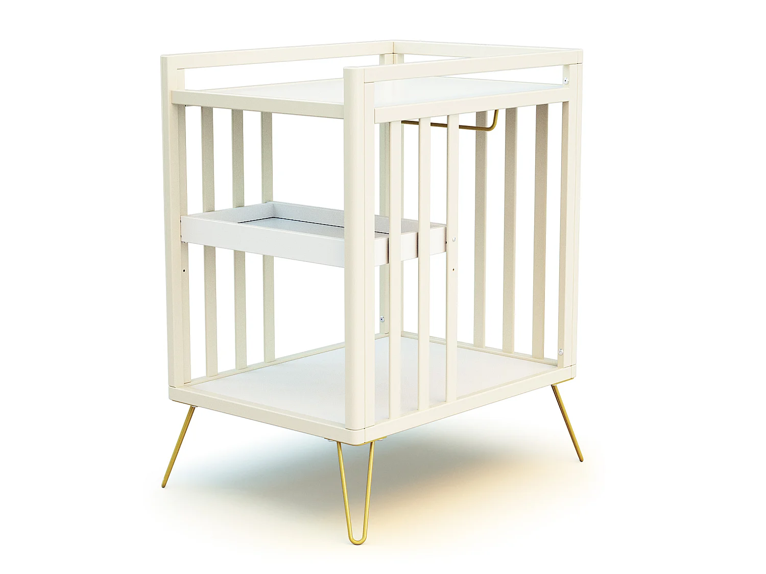 Cambiador bebé 2 estantes ONLY madera - Amarillo - 76 x 56 x 94 cm