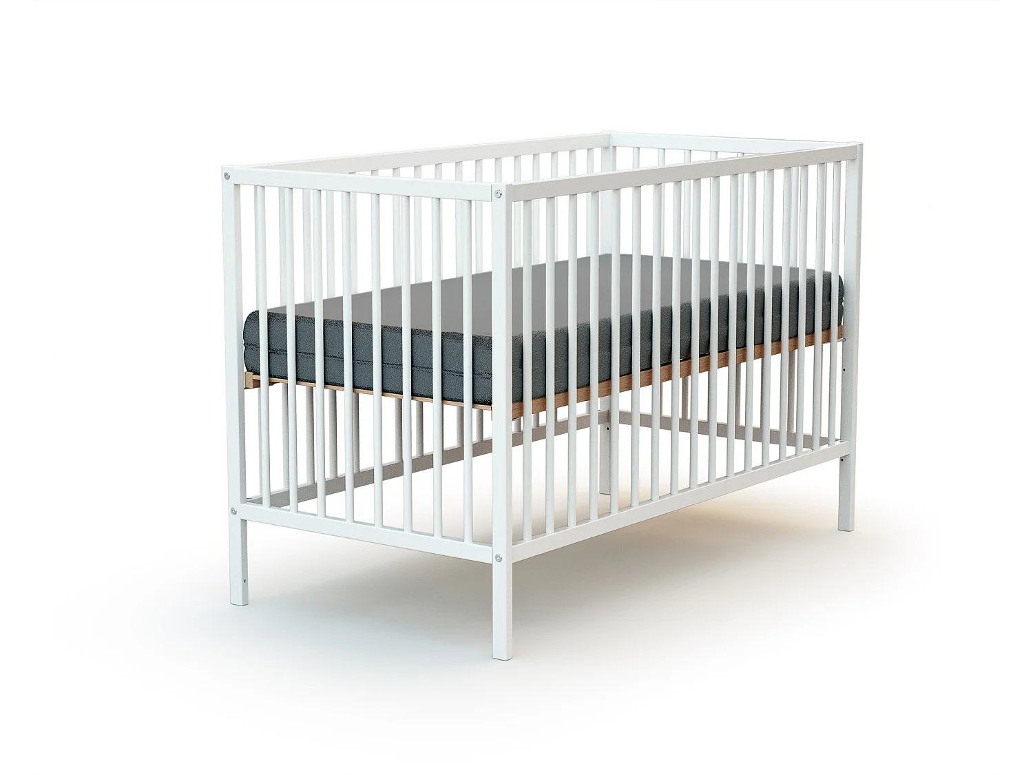 Lit bébé en bois avec matelas ONE Blanc 60 x 120